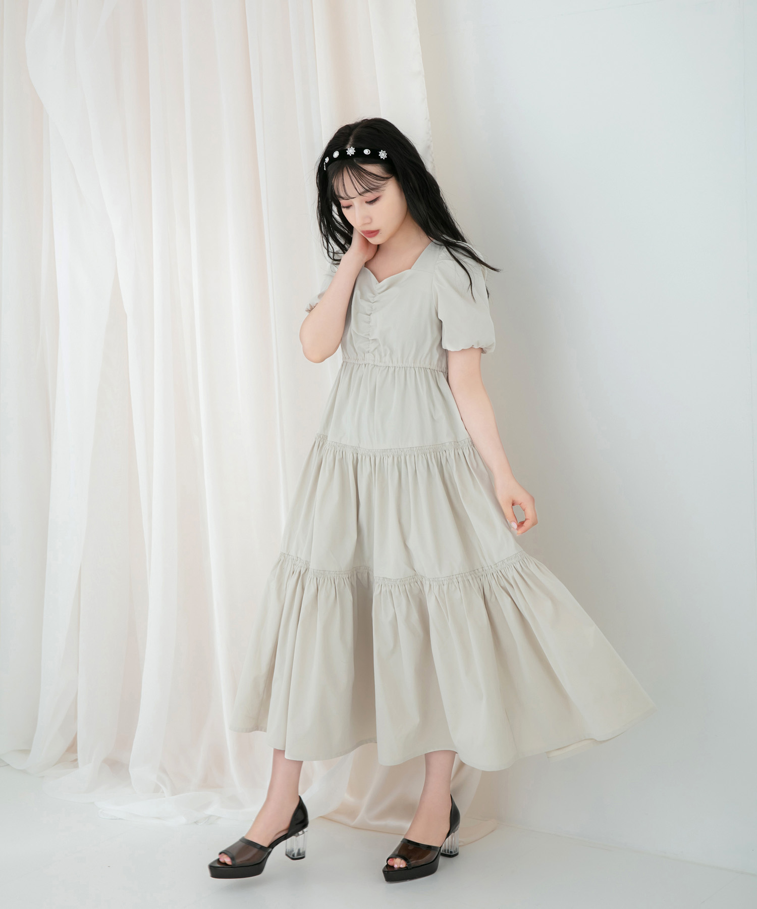 ティアードロングワンピ