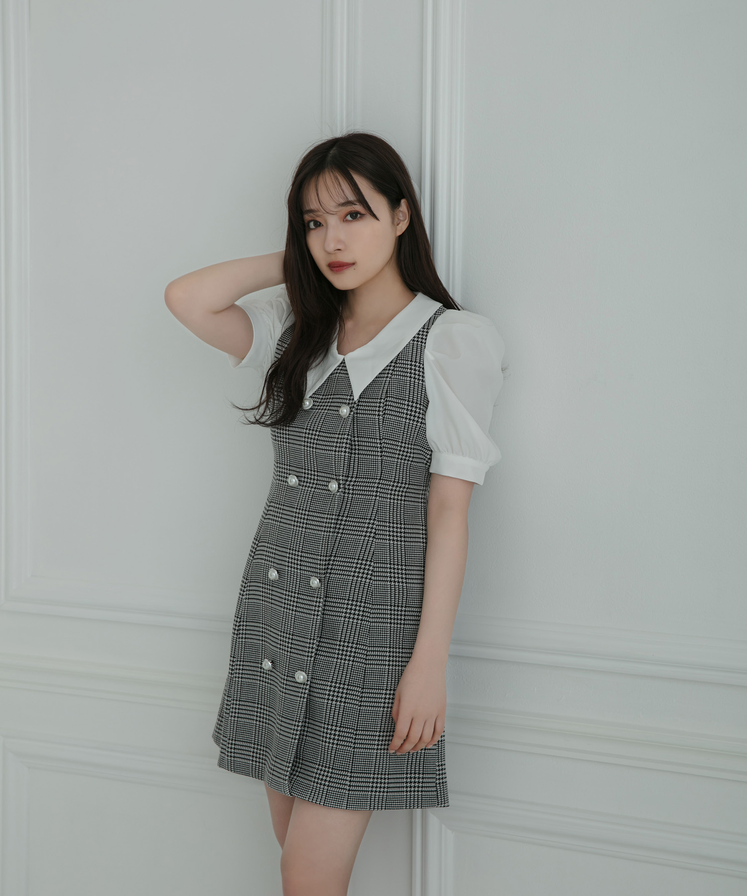 パール千鳥ワンピ