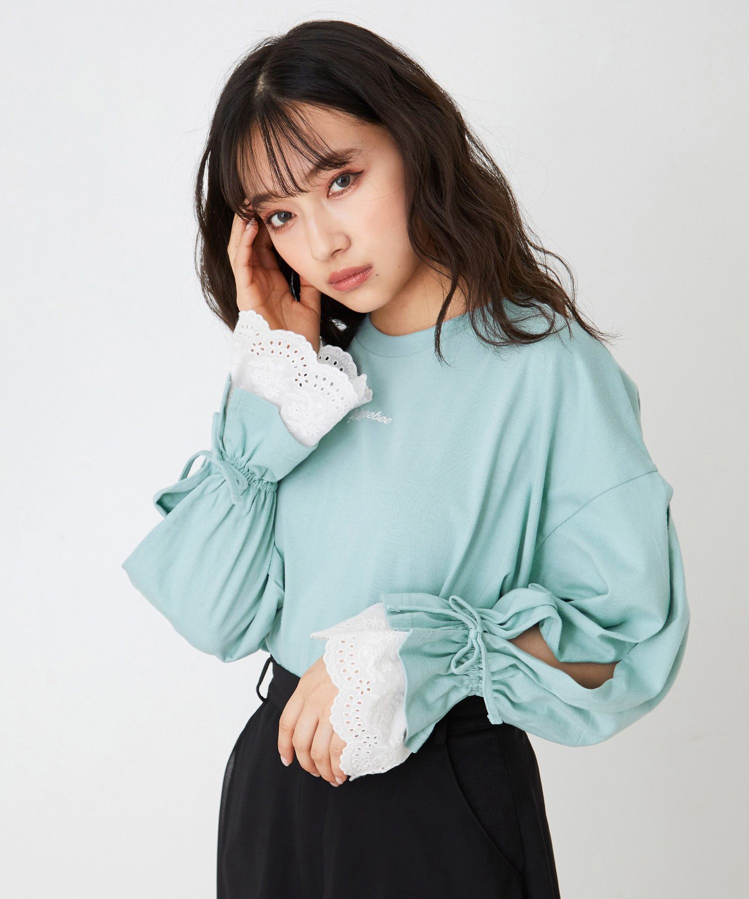 【極美品】45R 藍染 コットン ドレス ペーズリー ロングスリーブ 定価8.3万 フォーティファイブアール 45R 45rpm タペット森花