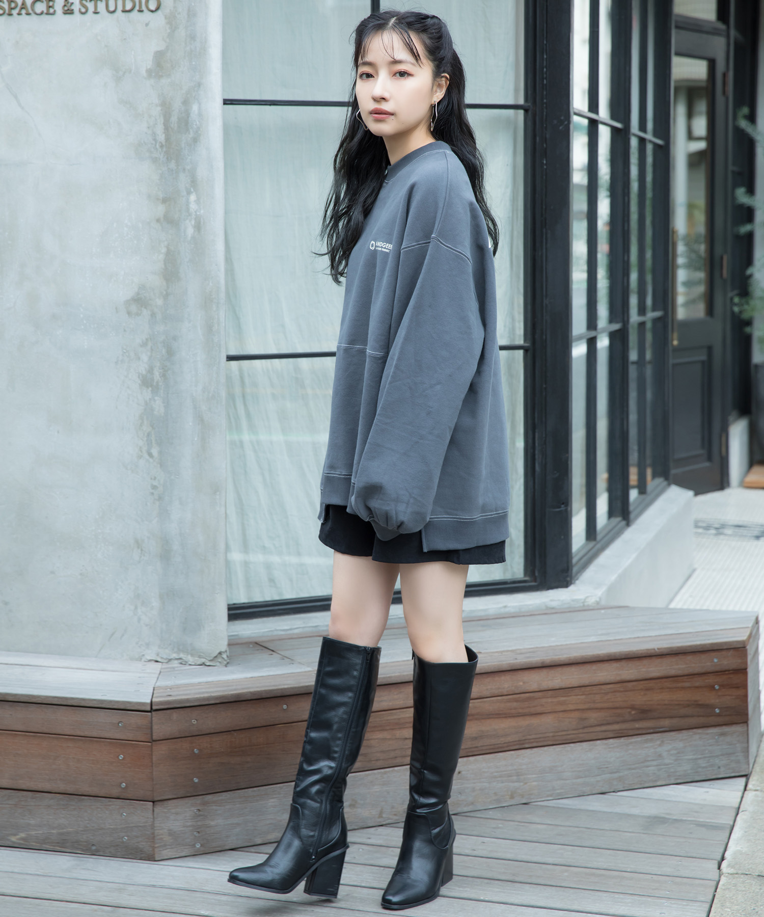 UNISEX ステッチ裏起毛スウェット