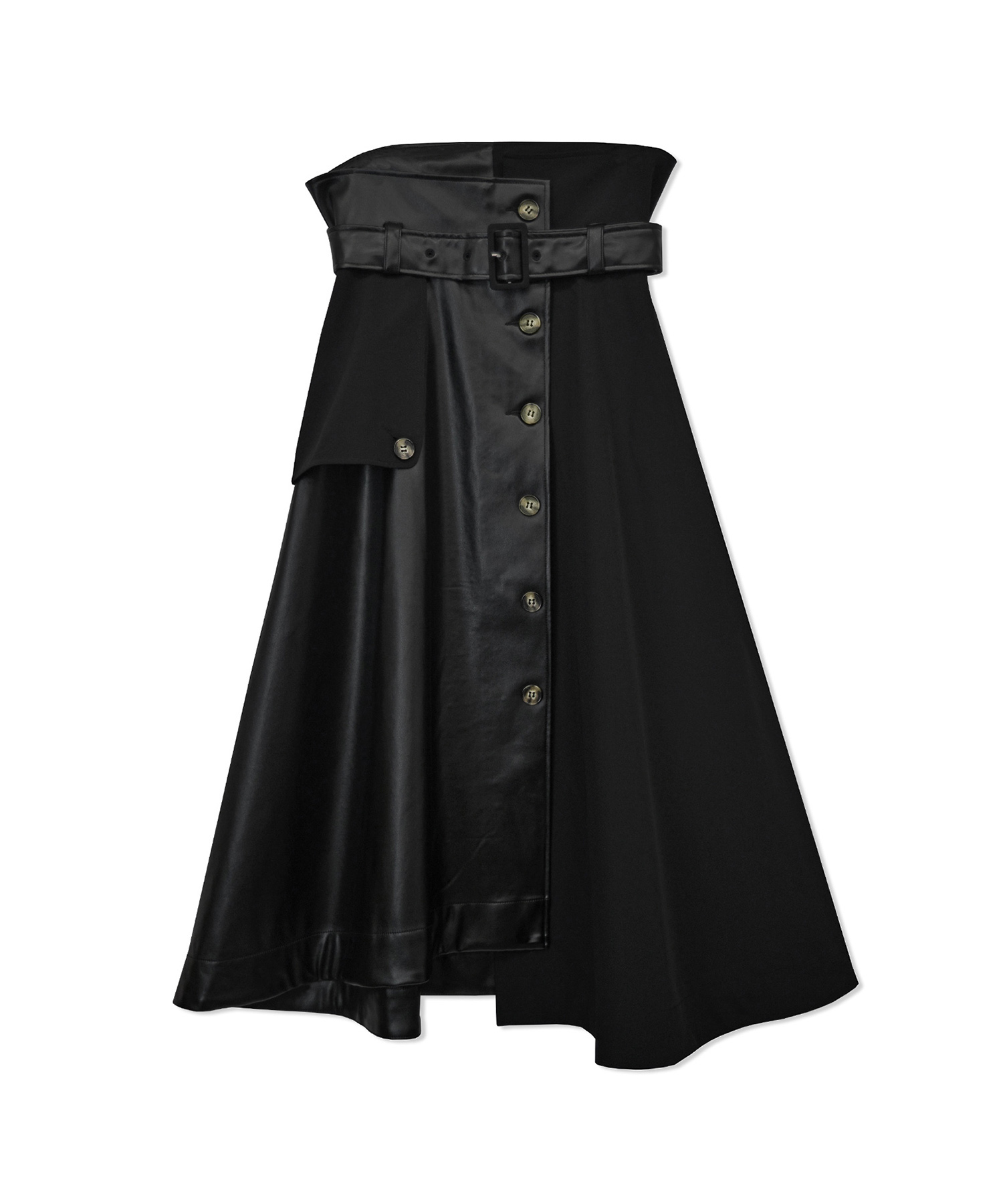 フェイクレザードッキングスカート