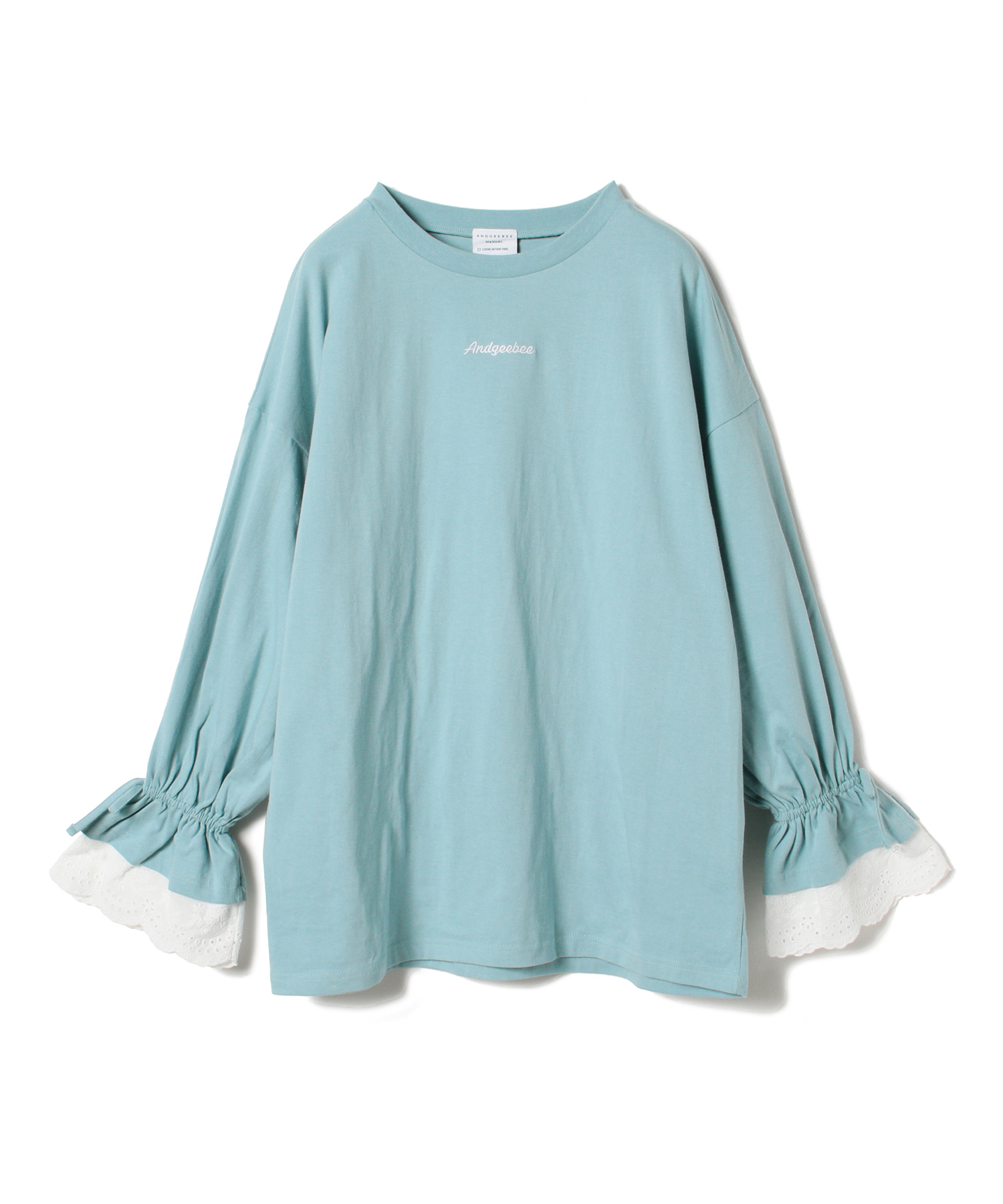 レースレイヤードスリーブロンT