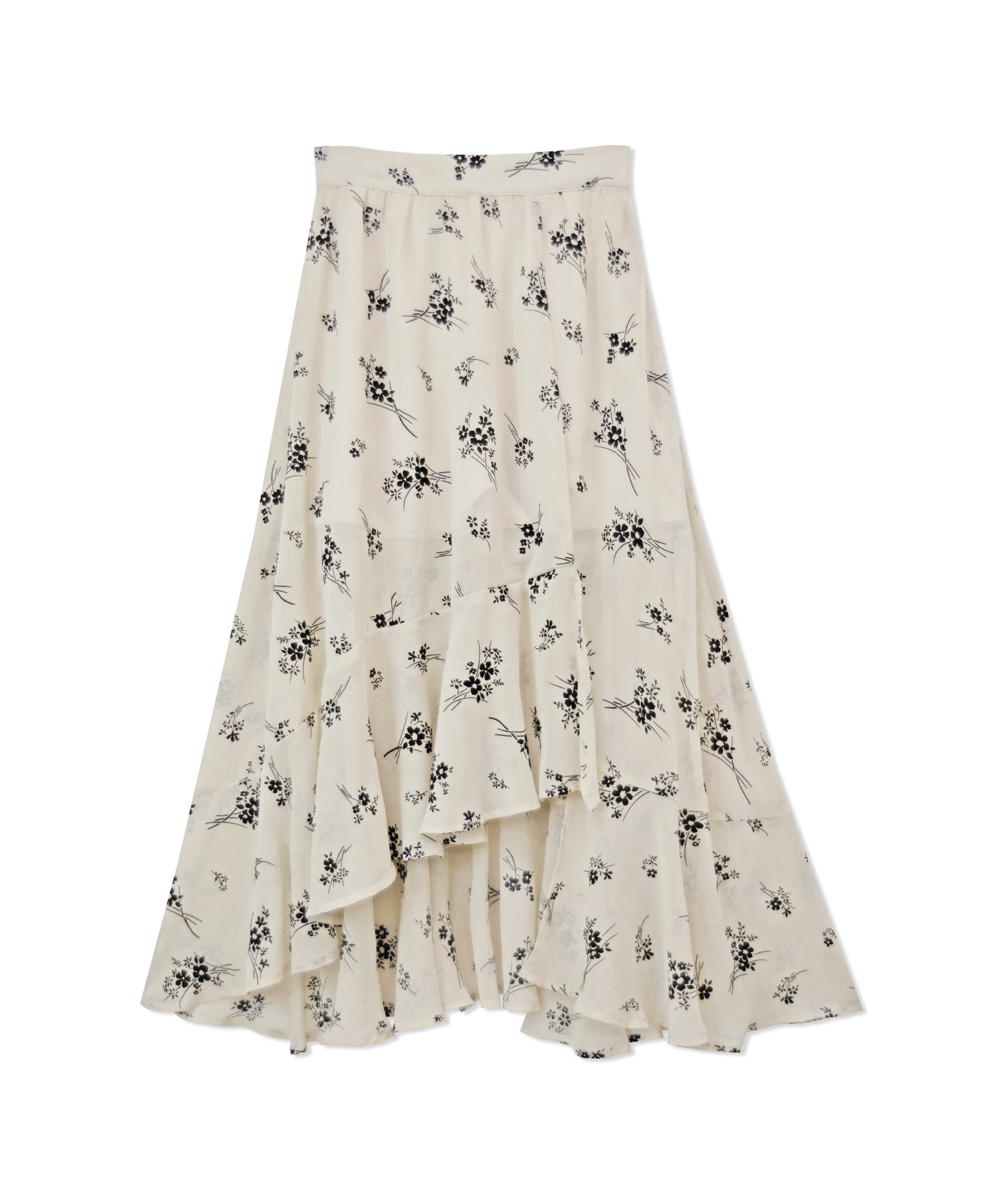 フロッキーフラワーフリルスカート