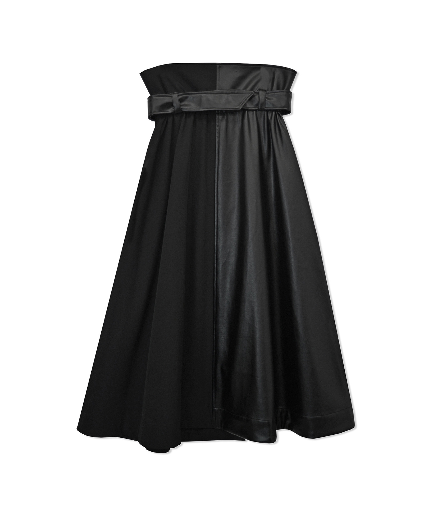 フェイクレザードッキングスカート