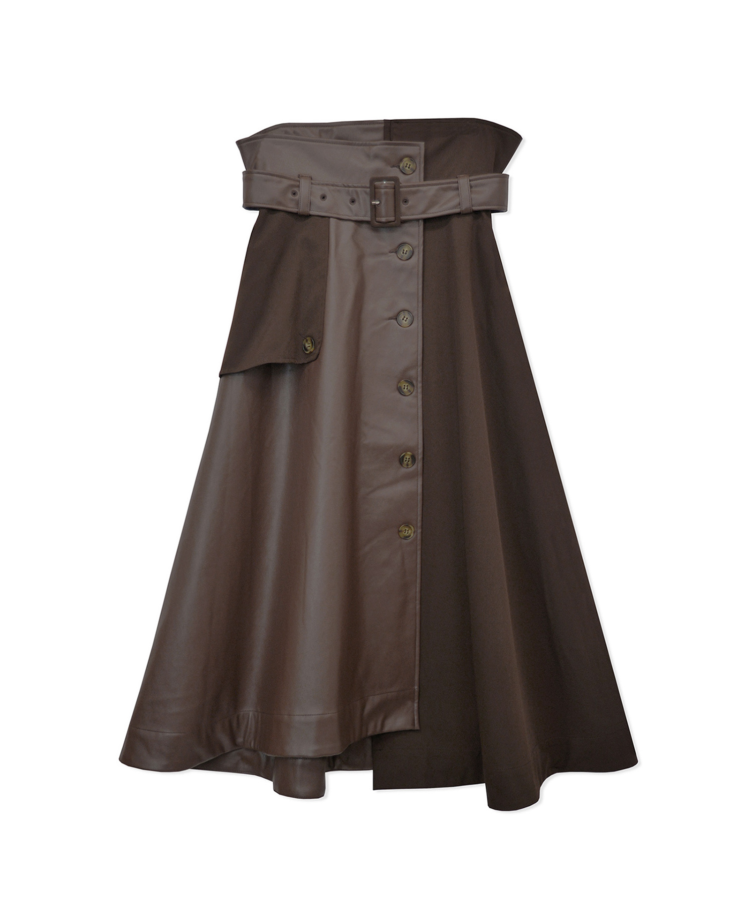 フェイクレザードッキングスカート