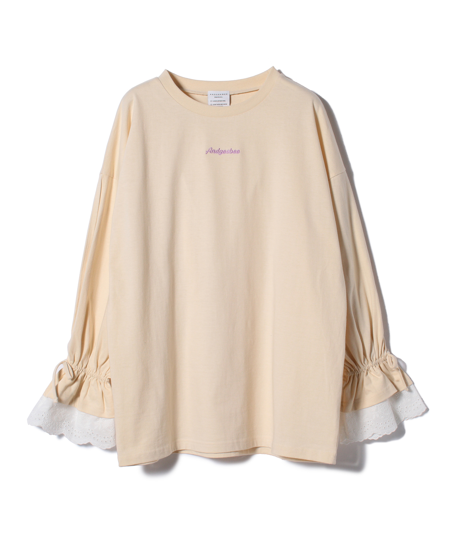 レースレイヤードスリーブロンT