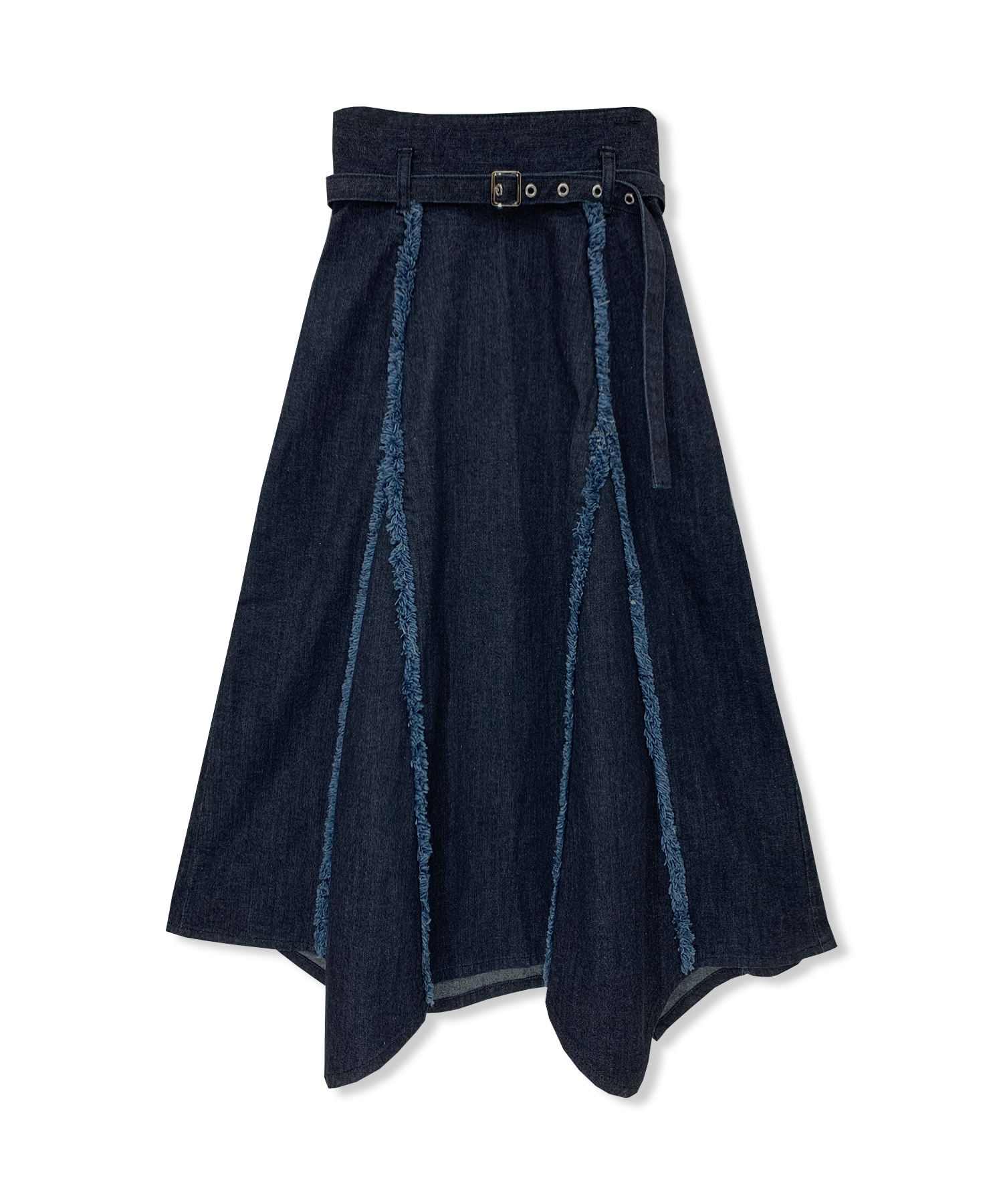フリンジデニムスカート