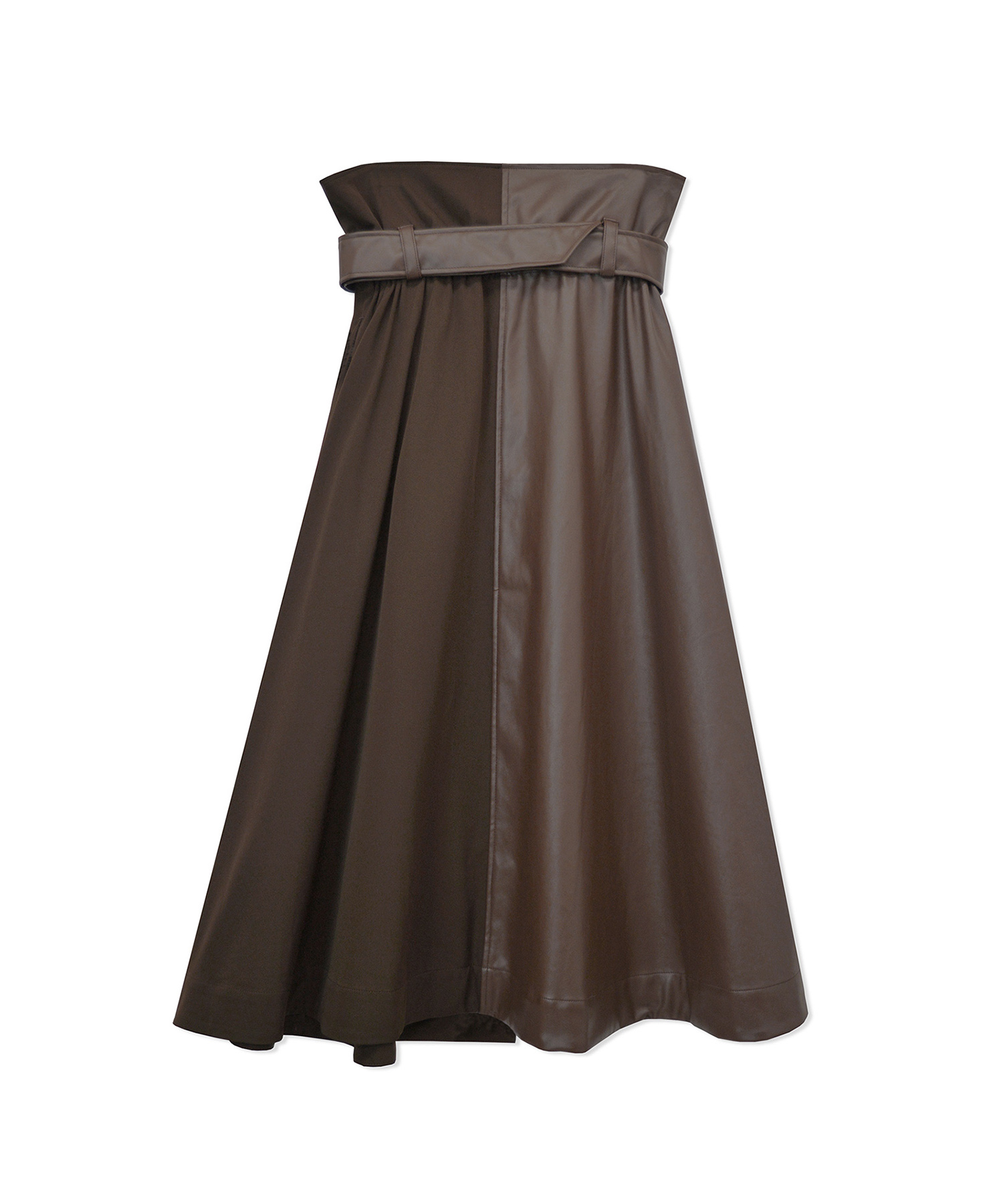 フェイクレザードッキングスカート