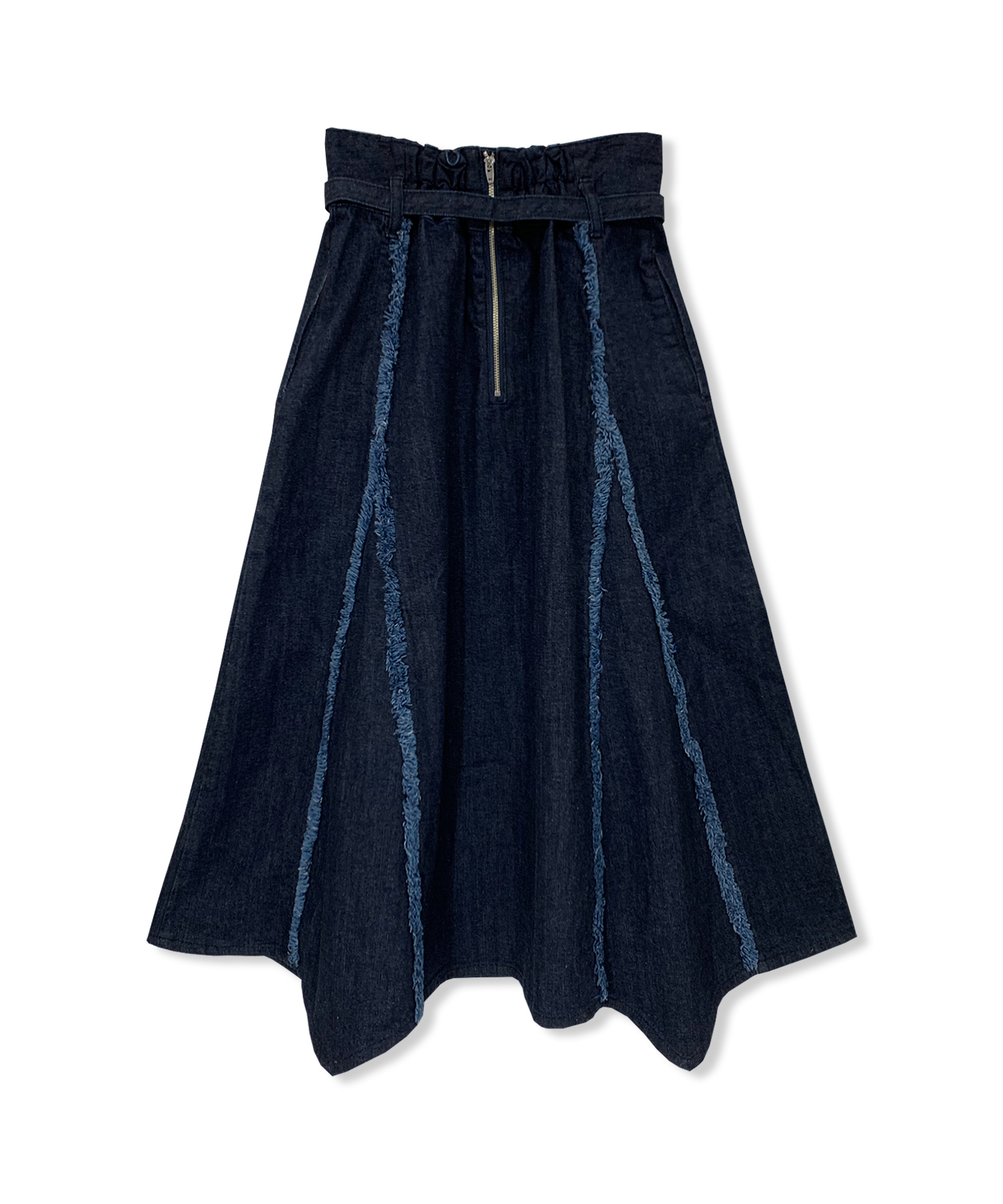 フリンジデニムスカート