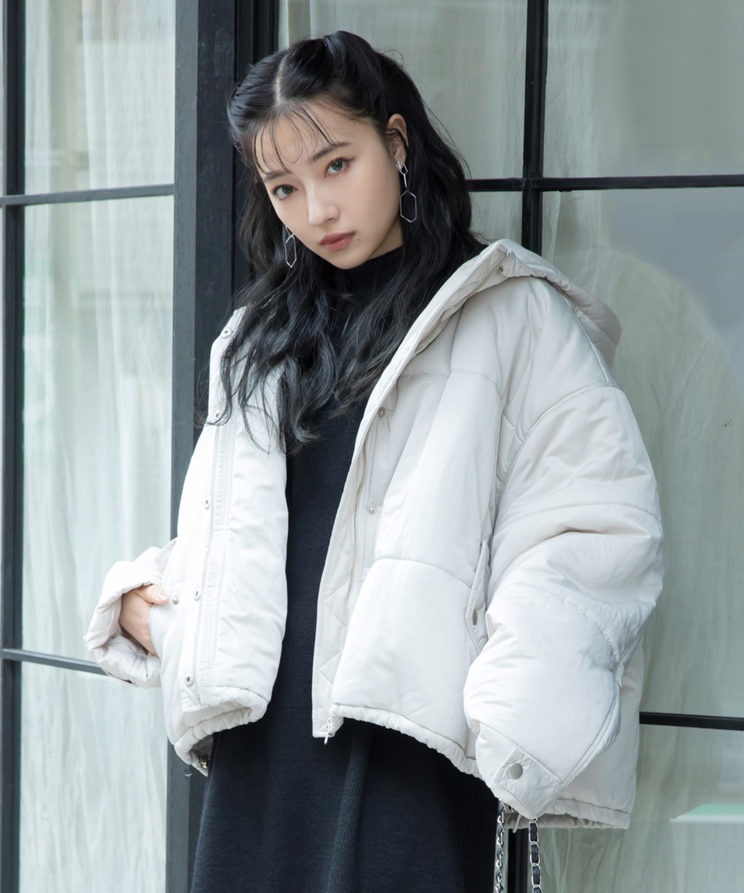 ジャケット・アウター mimi LAGUA GEM ブルゾン アウター HOODIE ZIP STITCH レディース