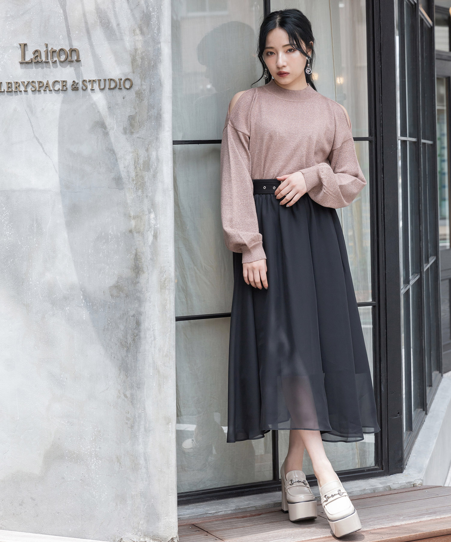 厚底ローファー