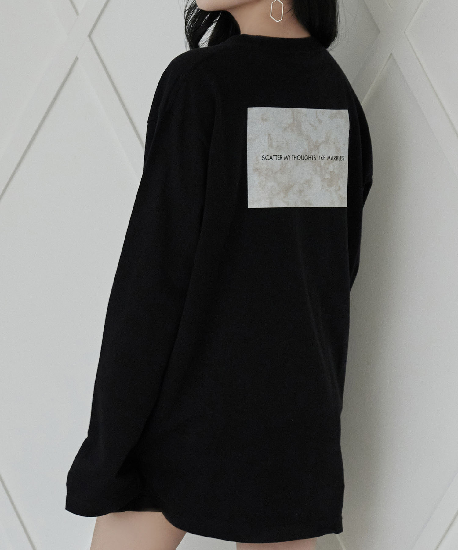 UNISEX バックマーブルロンT