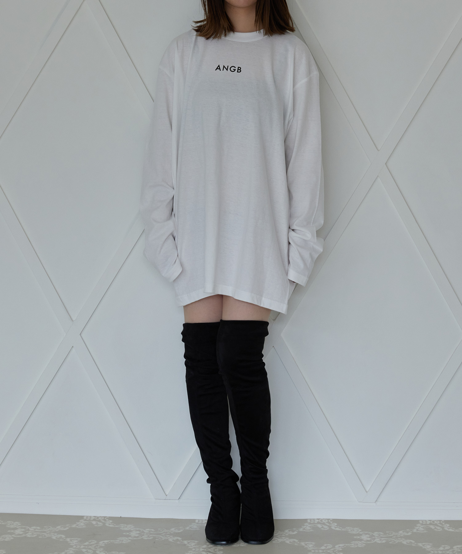 UNISEX バックマーブルロンT