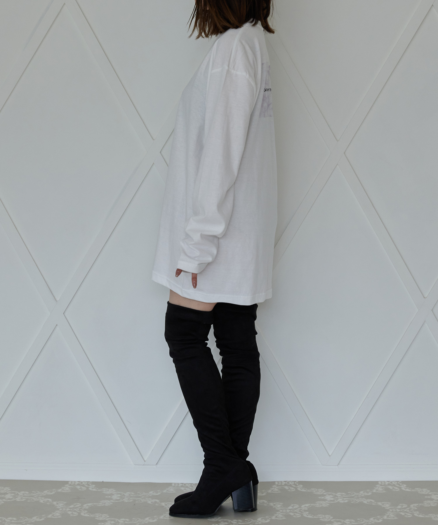 UNISEX バックマーブルロンT