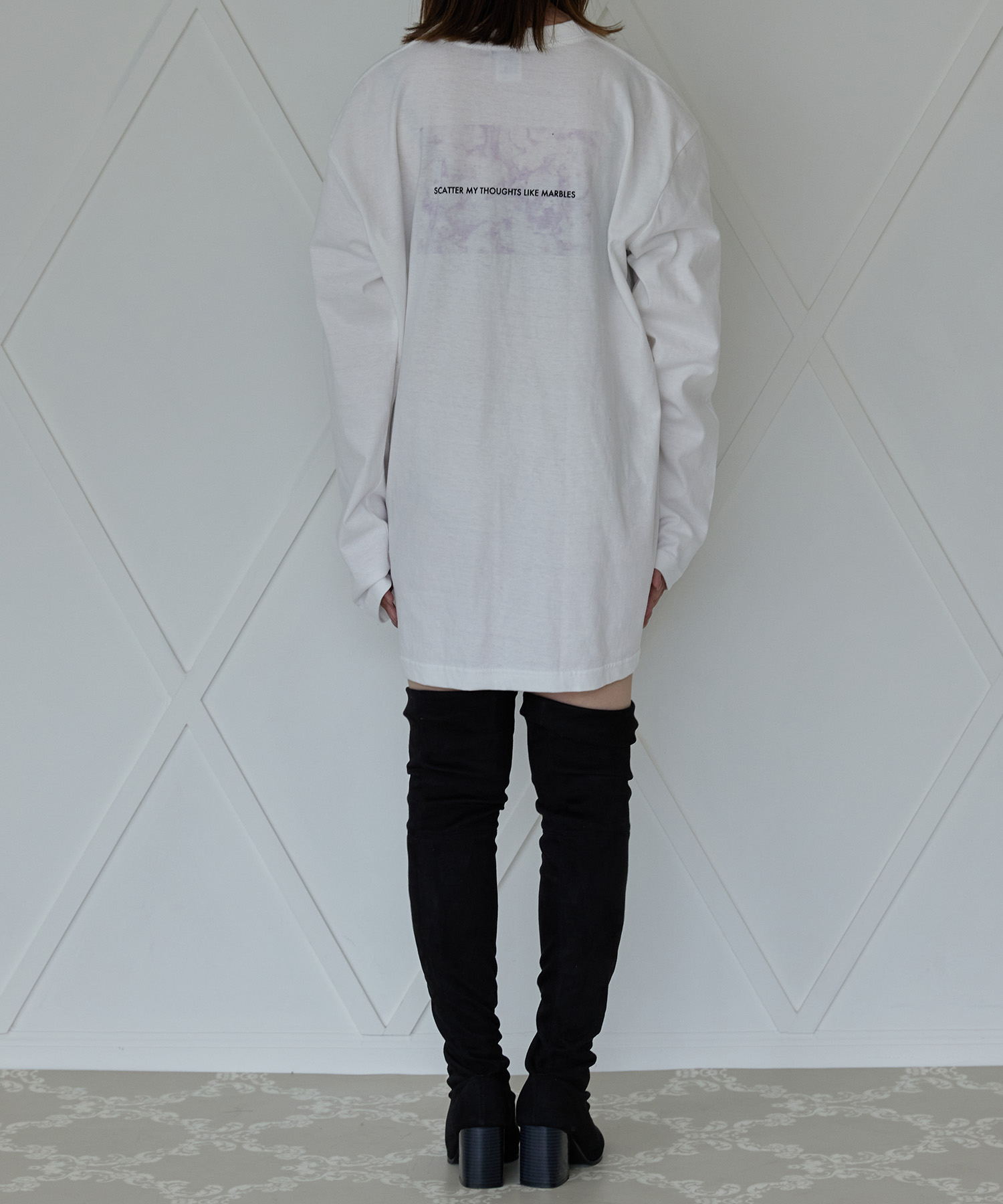 UNISEX バックマーブルロンT