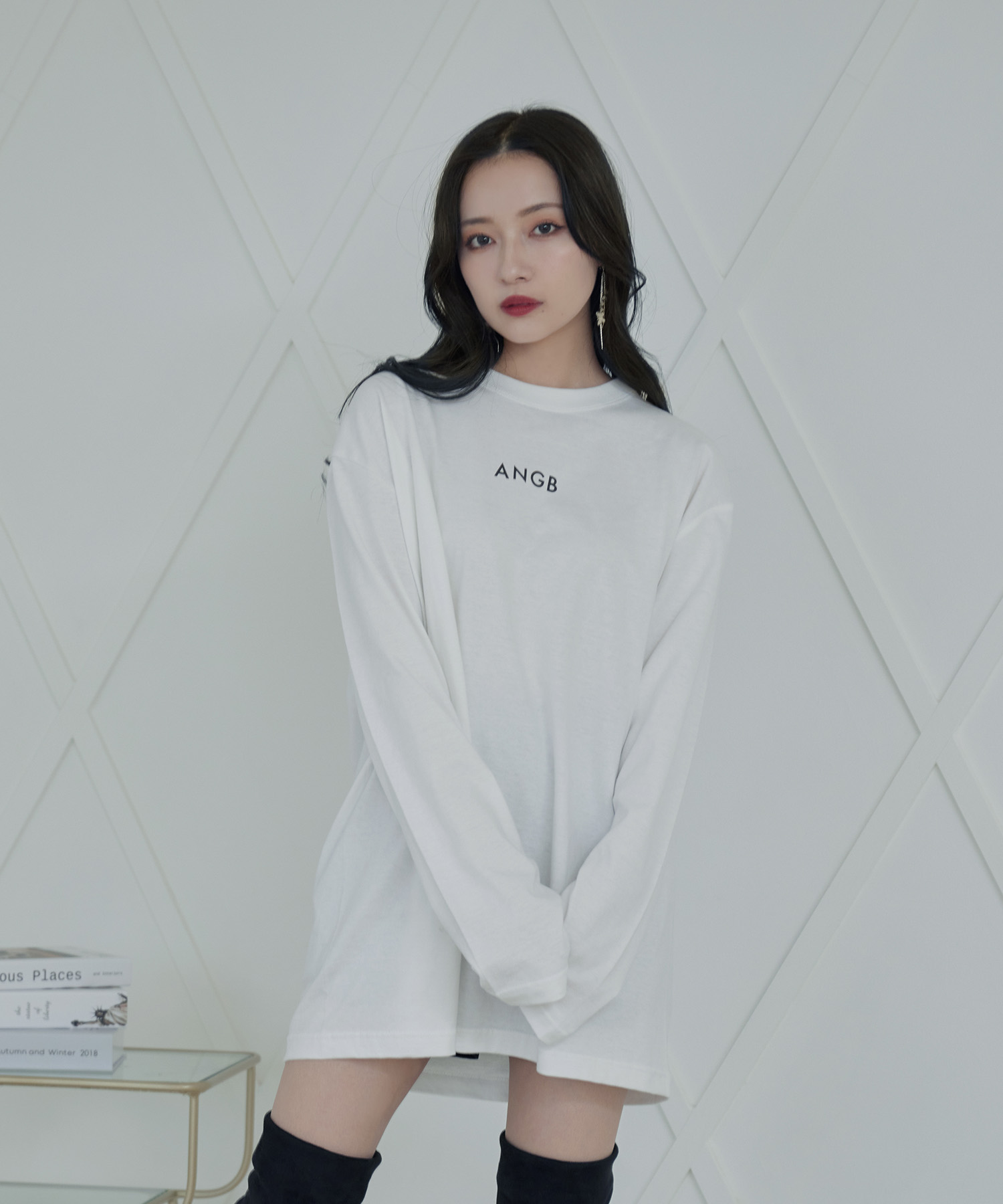 UNISEX バックマーブルロンT