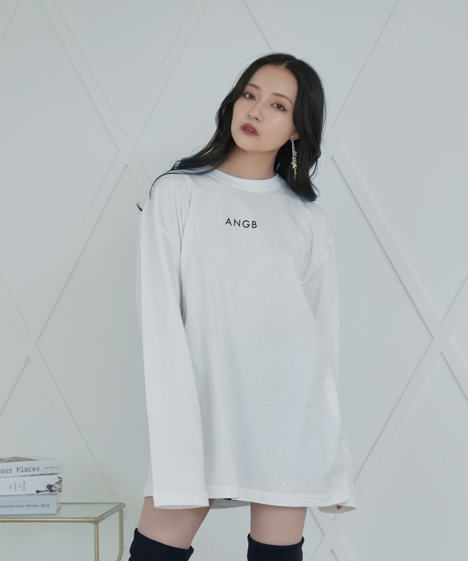 UNISEX バックマーブルロンT