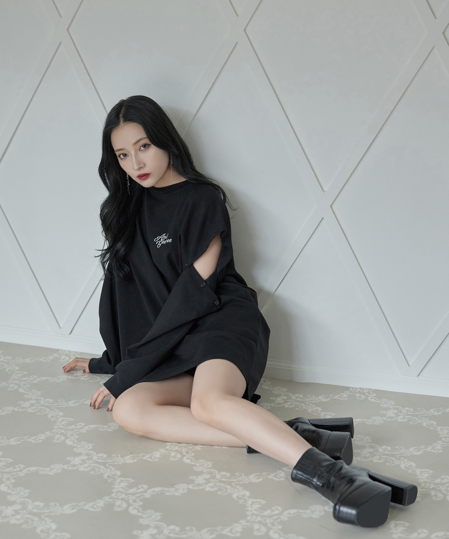 ボタンスリーブロンT