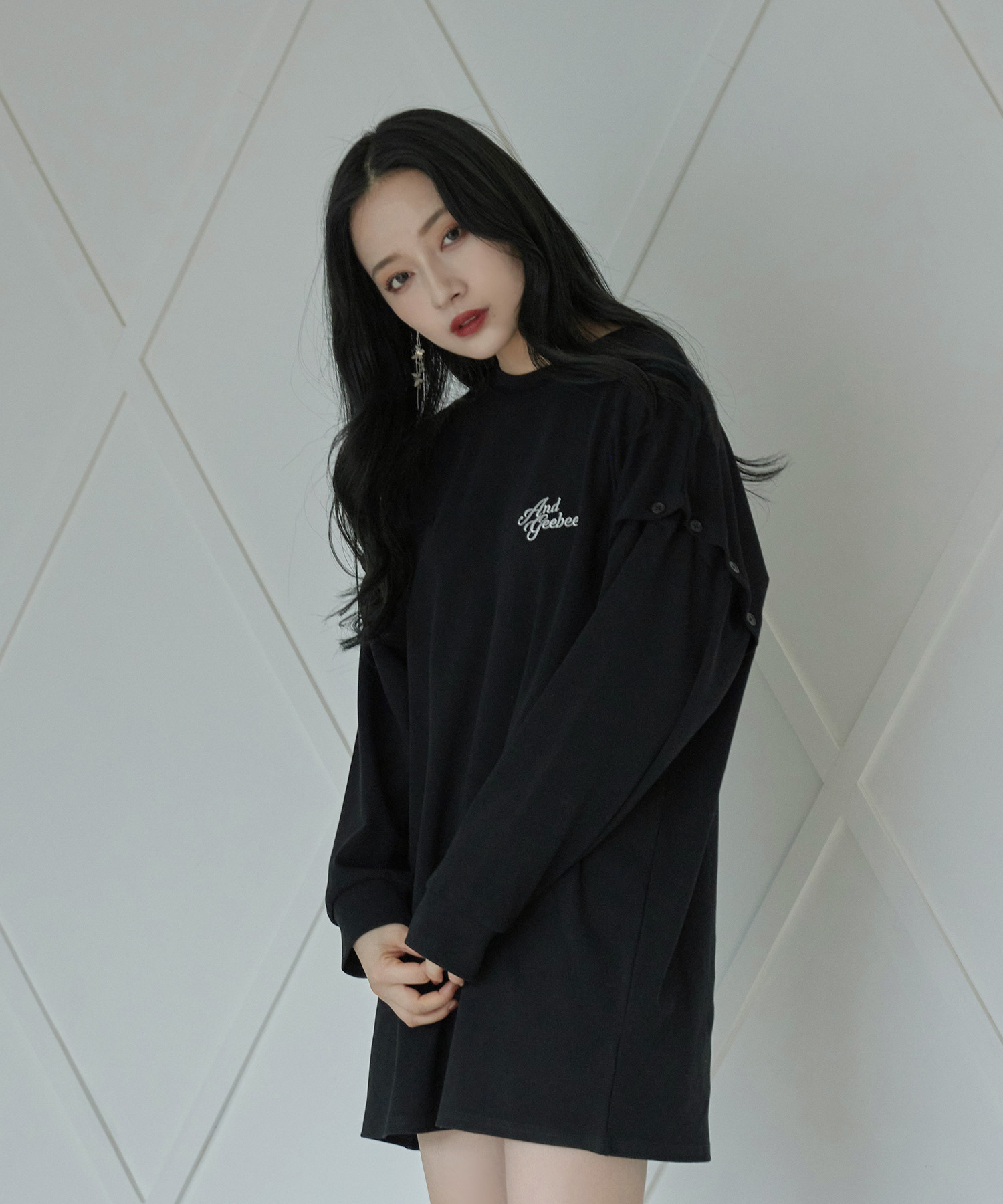 ボタンスリーブロンT