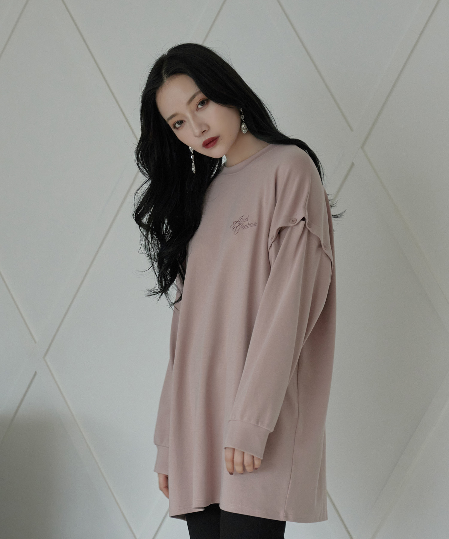 ボタンスリーブロンT