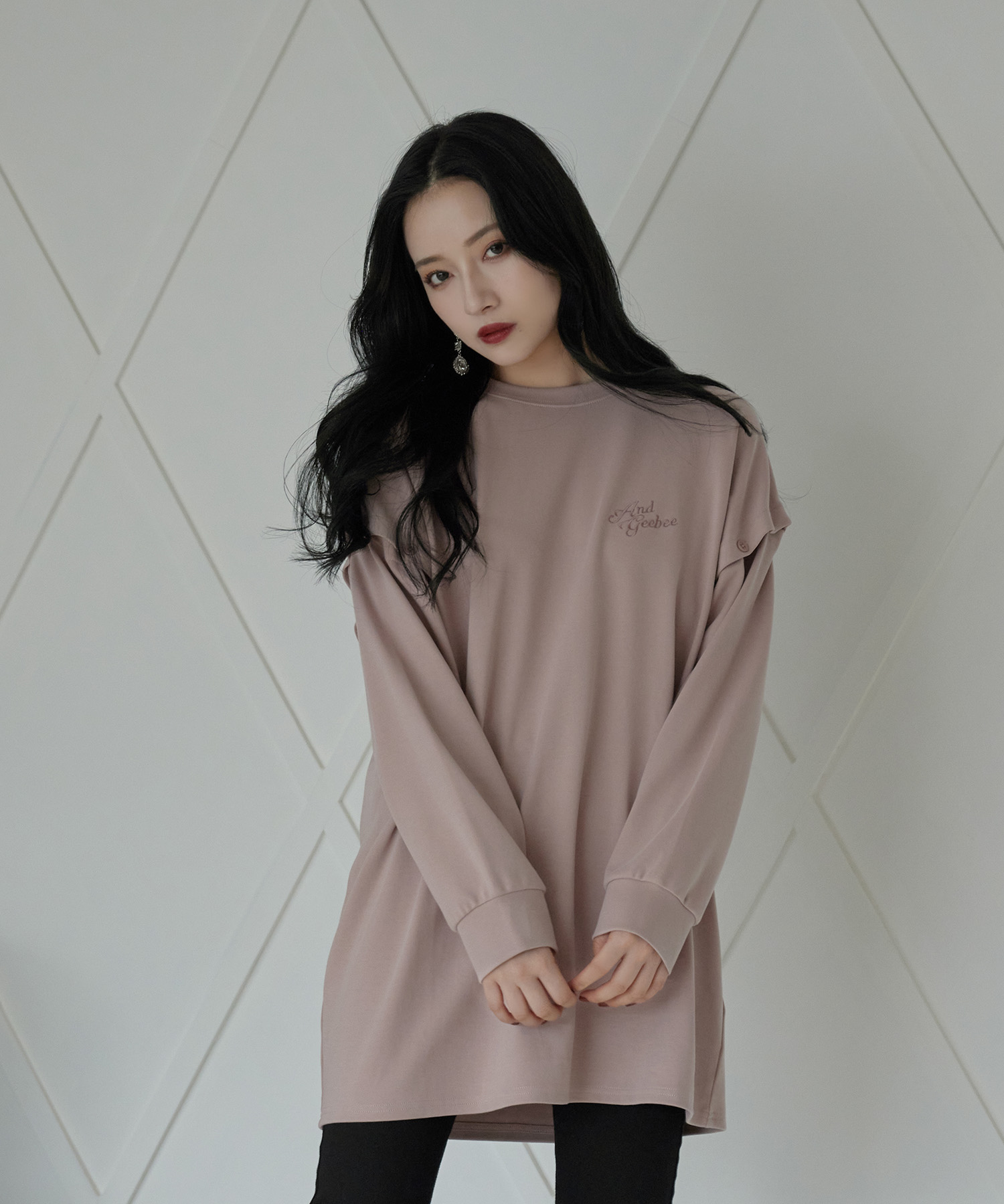 ボタンスリーブロンT