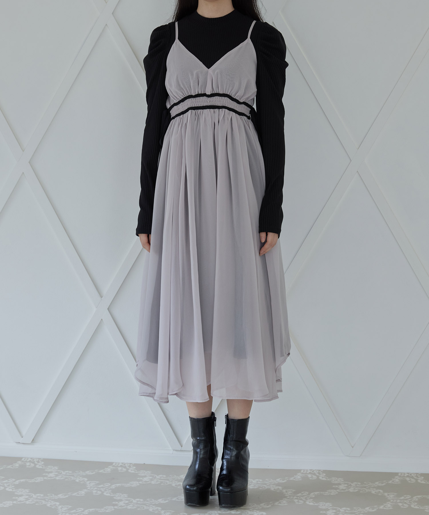 シフォンキャミワンピセット