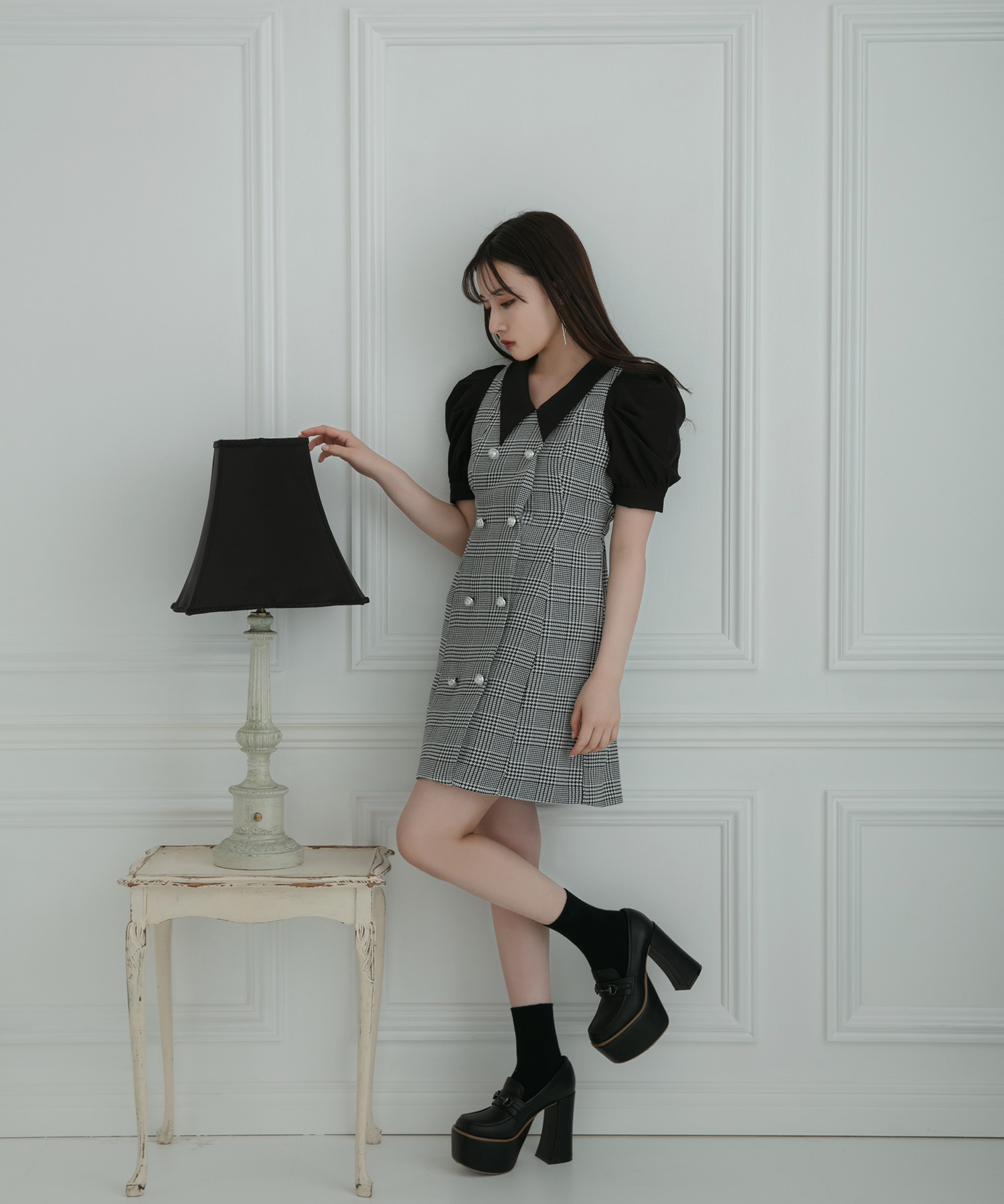 パール千鳥ワンピ