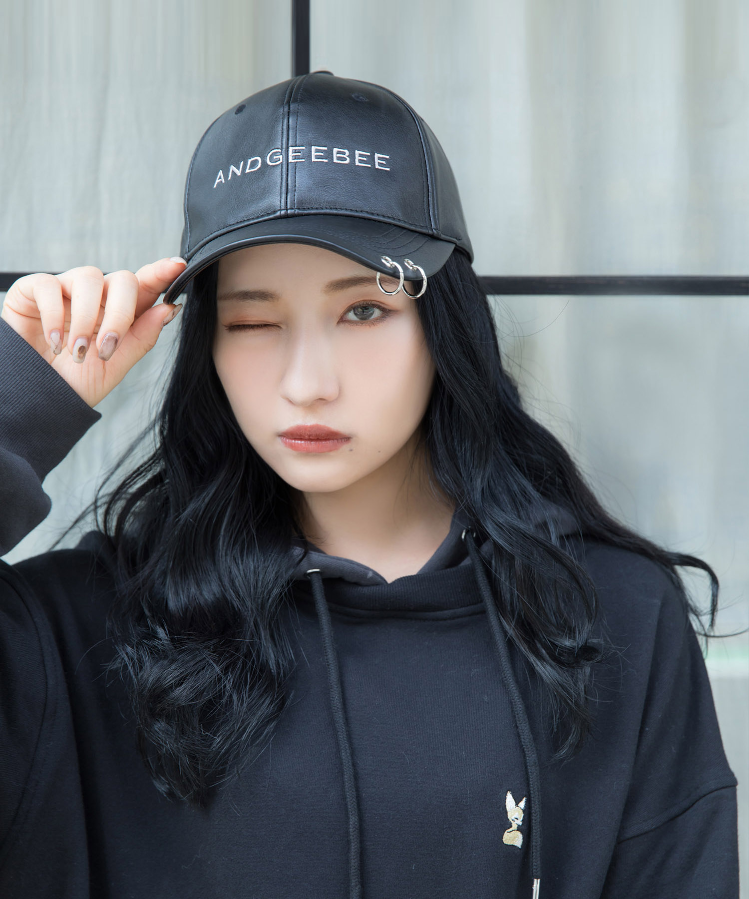 UNISEX フェイクレザーリングキャップ