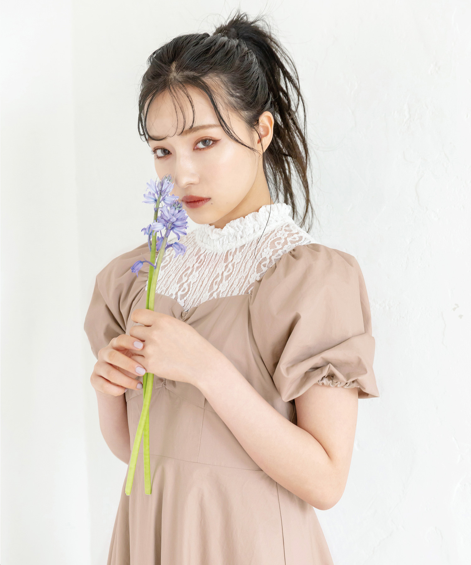 レースレイヤードワンピ