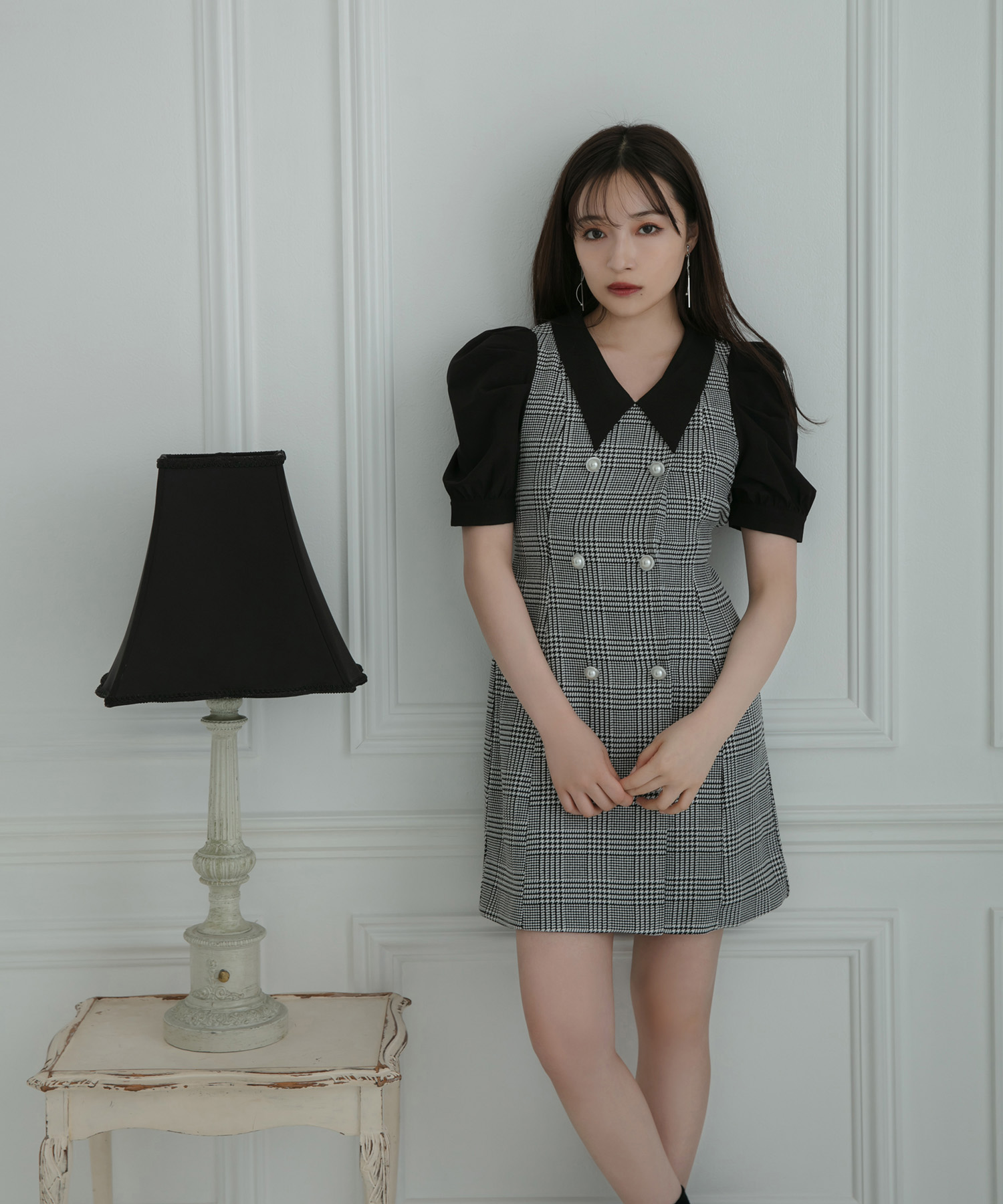 パール千鳥ワンピ