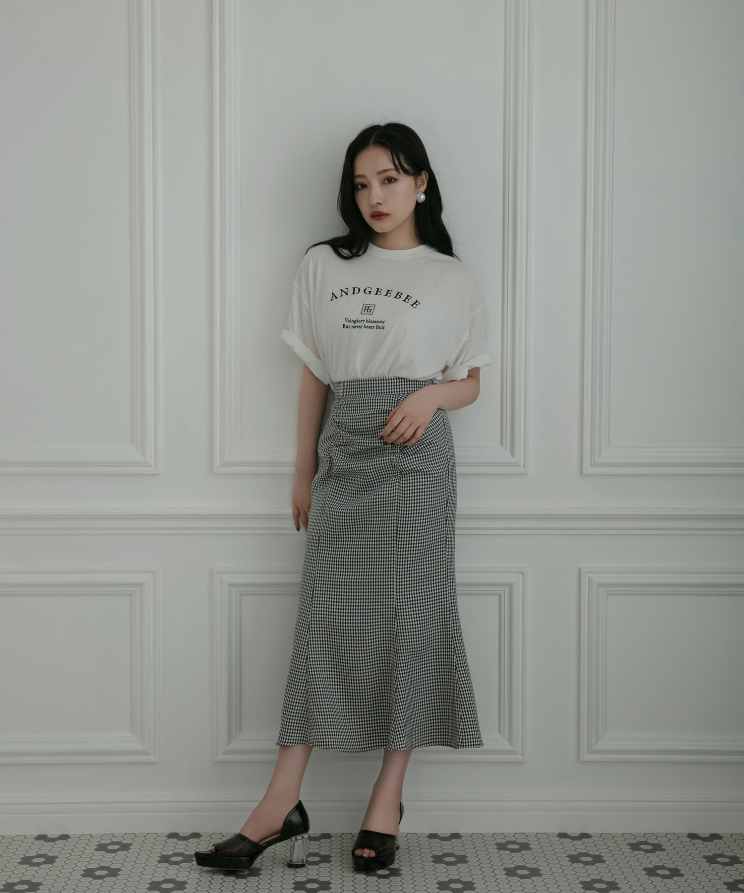 ギンガムマーメイドスカート