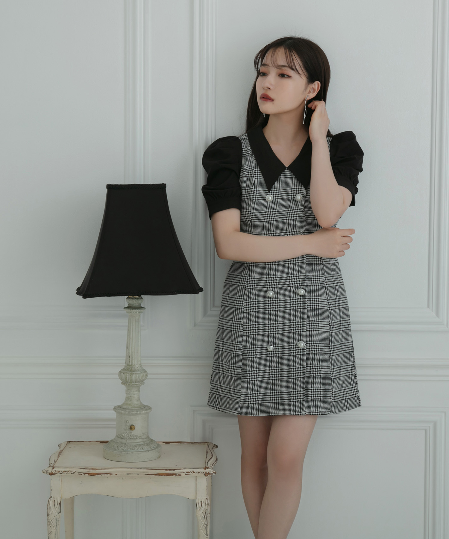 パール千鳥ワンピ