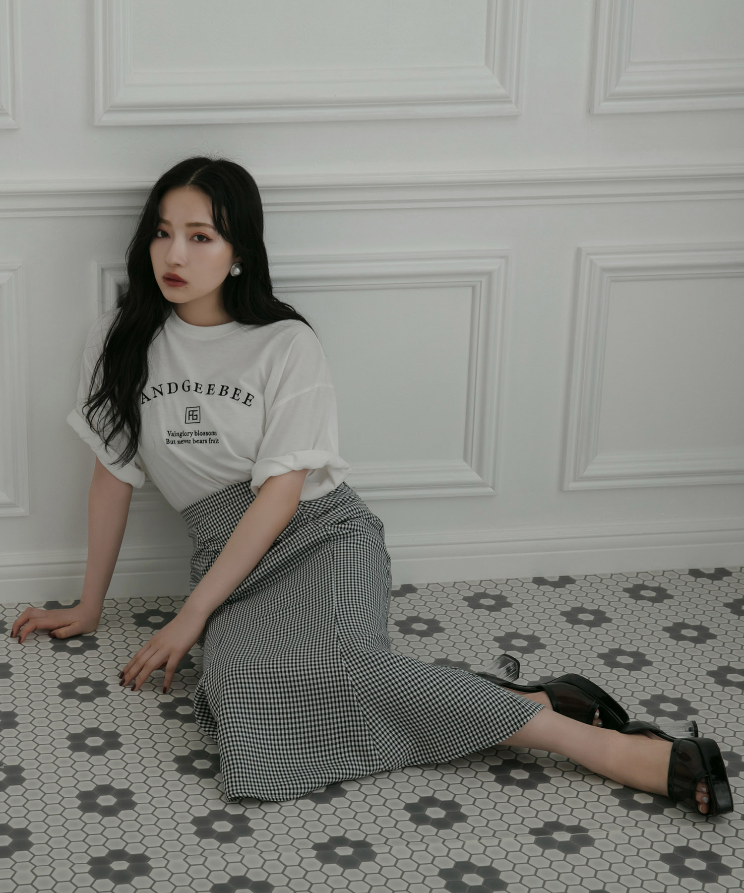 ギンガムマーメイドスカート