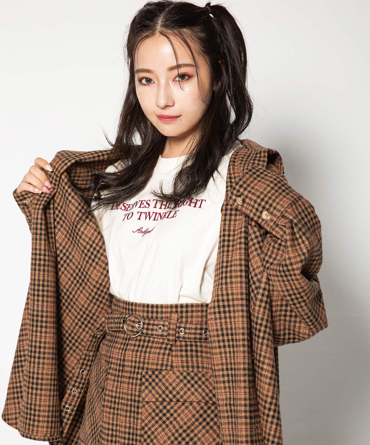 オーバーサイズチェックシャツ