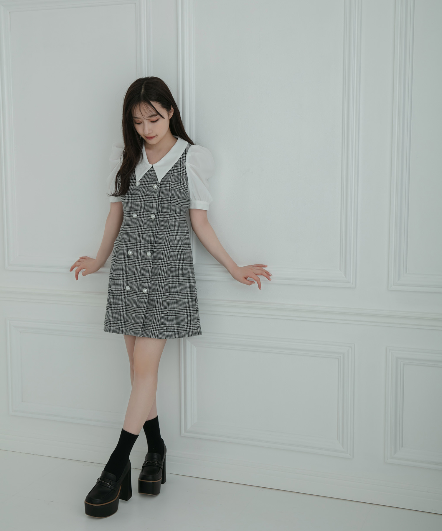 パール千鳥ワンピ