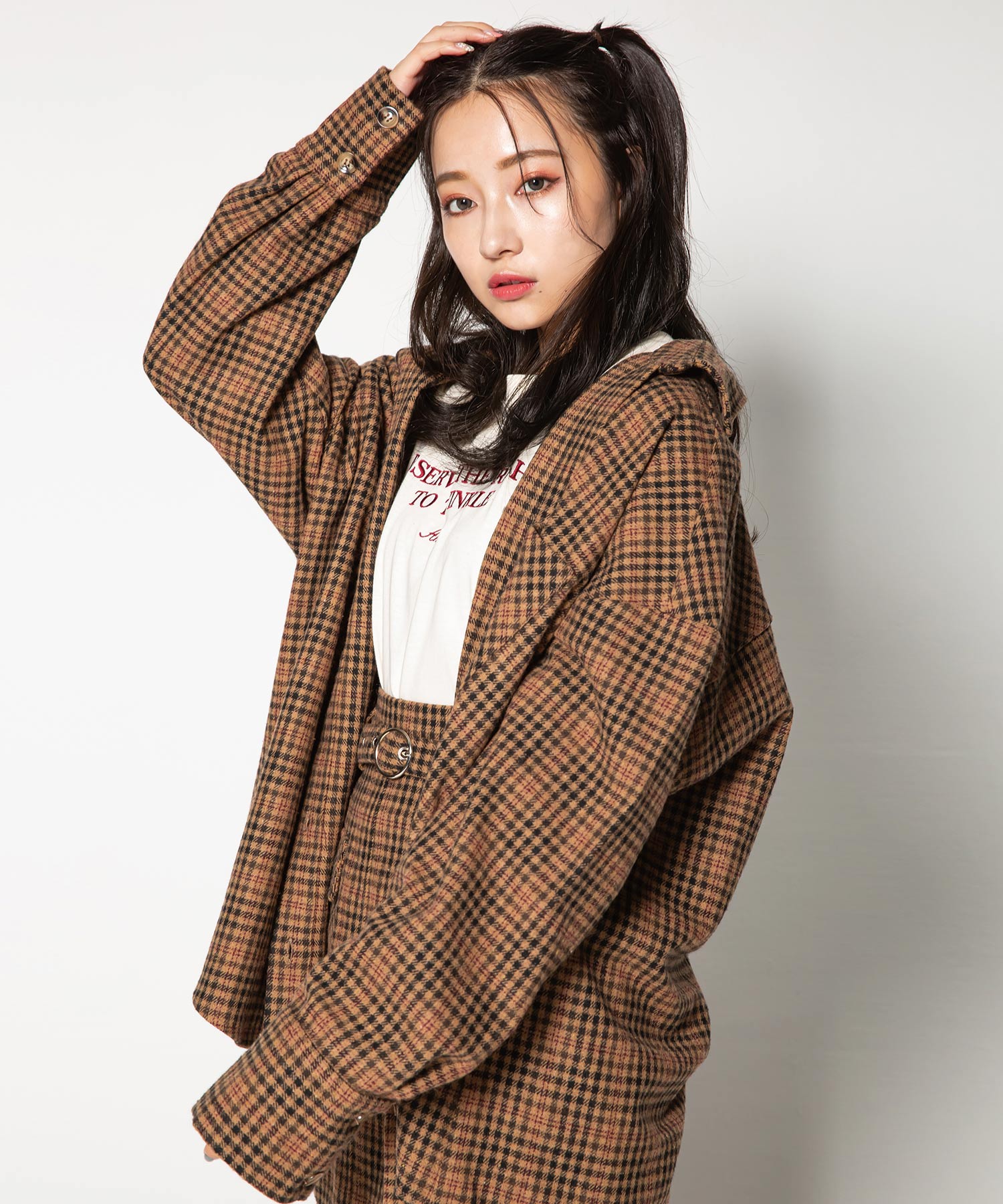 オーバーサイズチェックシャツ