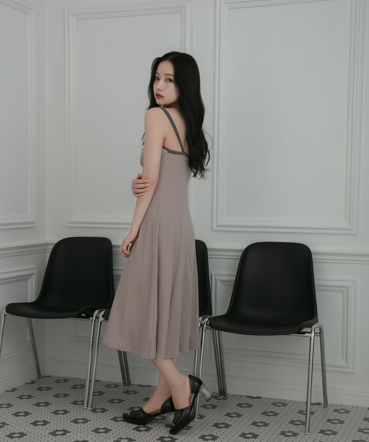 パイピングキャミワンピ