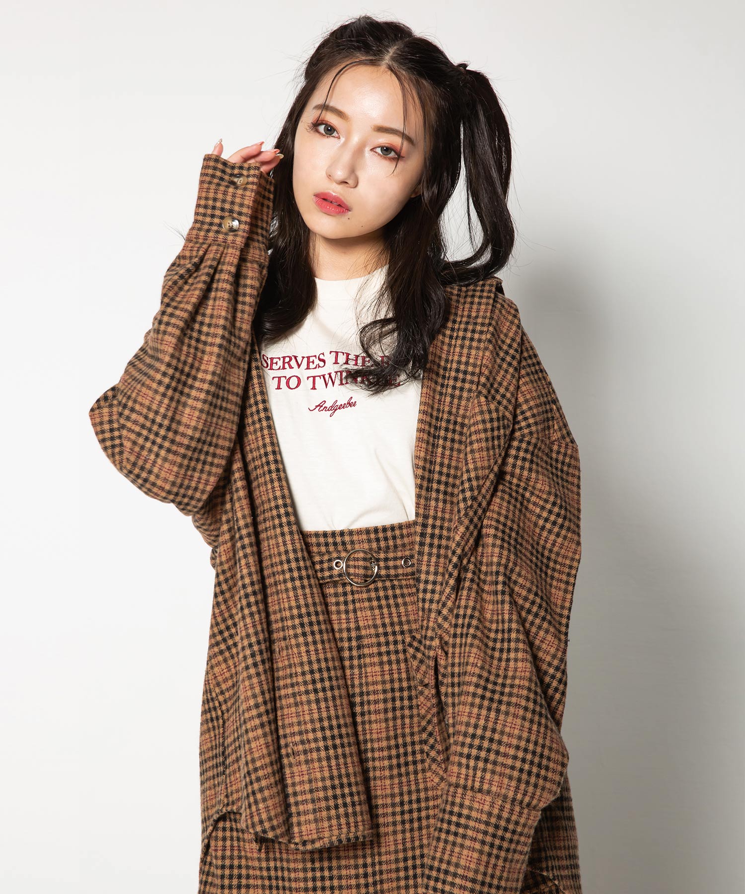 オーバーサイズチェックシャツ