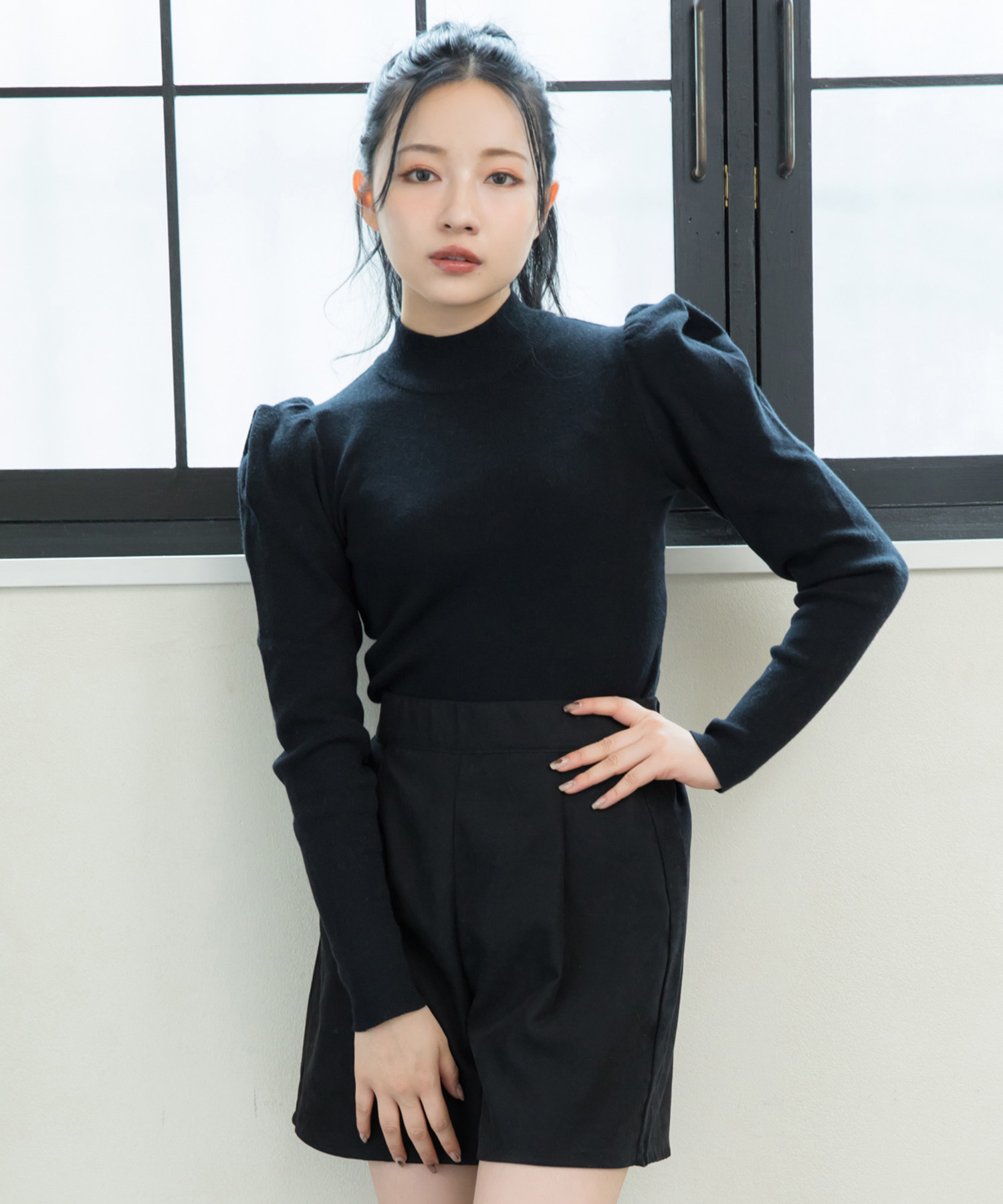 ボリュームショルダーニット