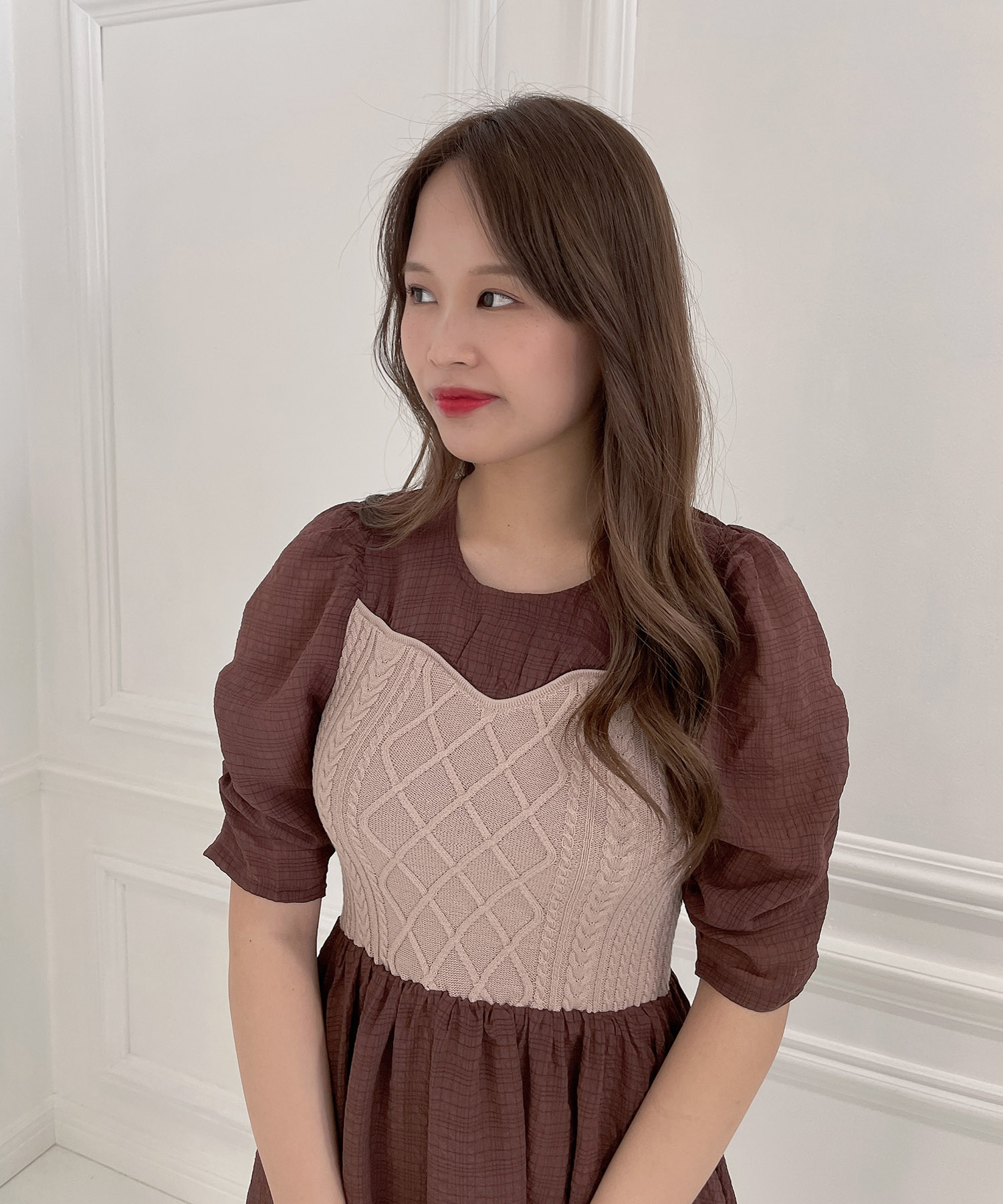 ニットビスチェワンピ