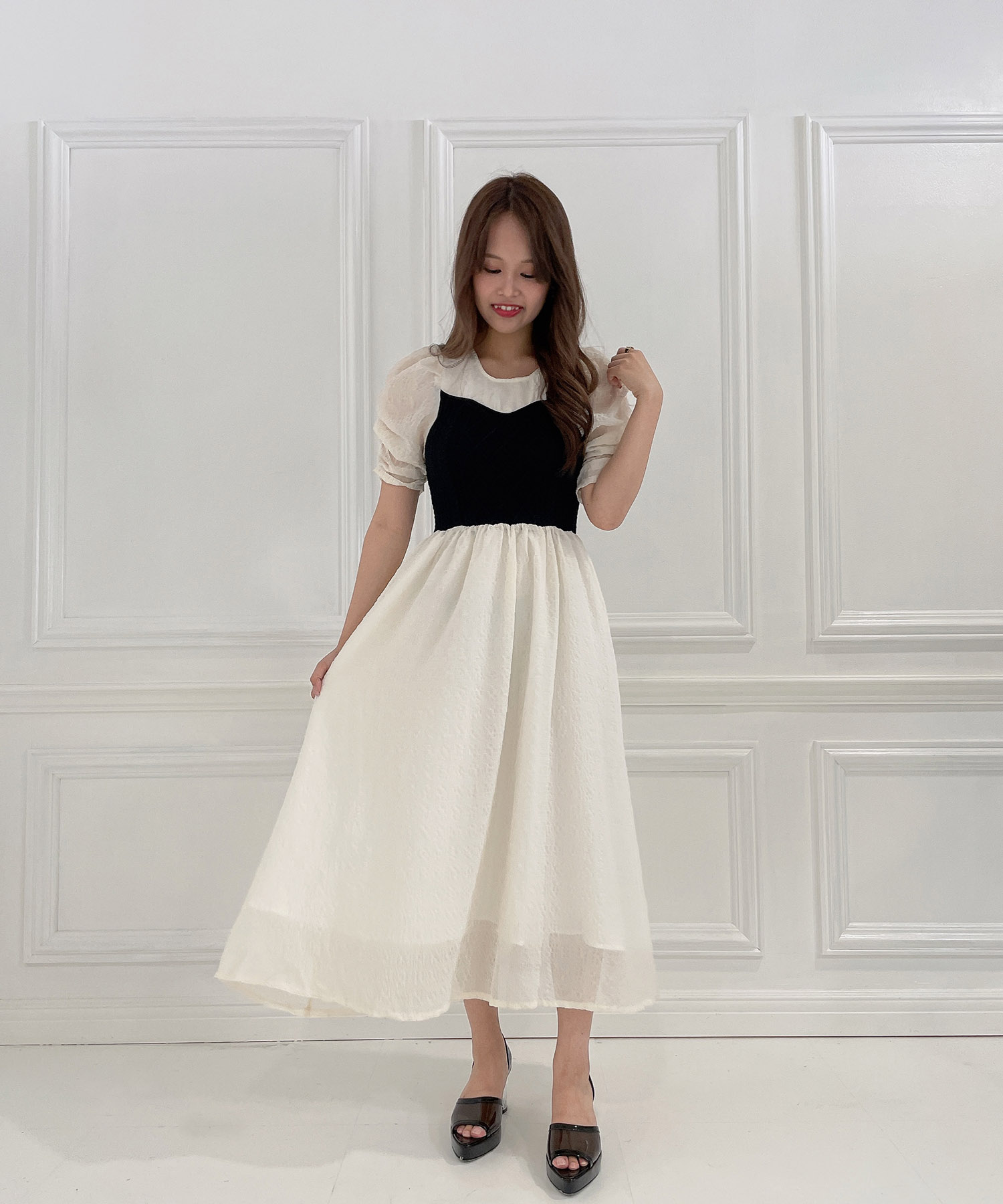 ニットビスチェワンピ