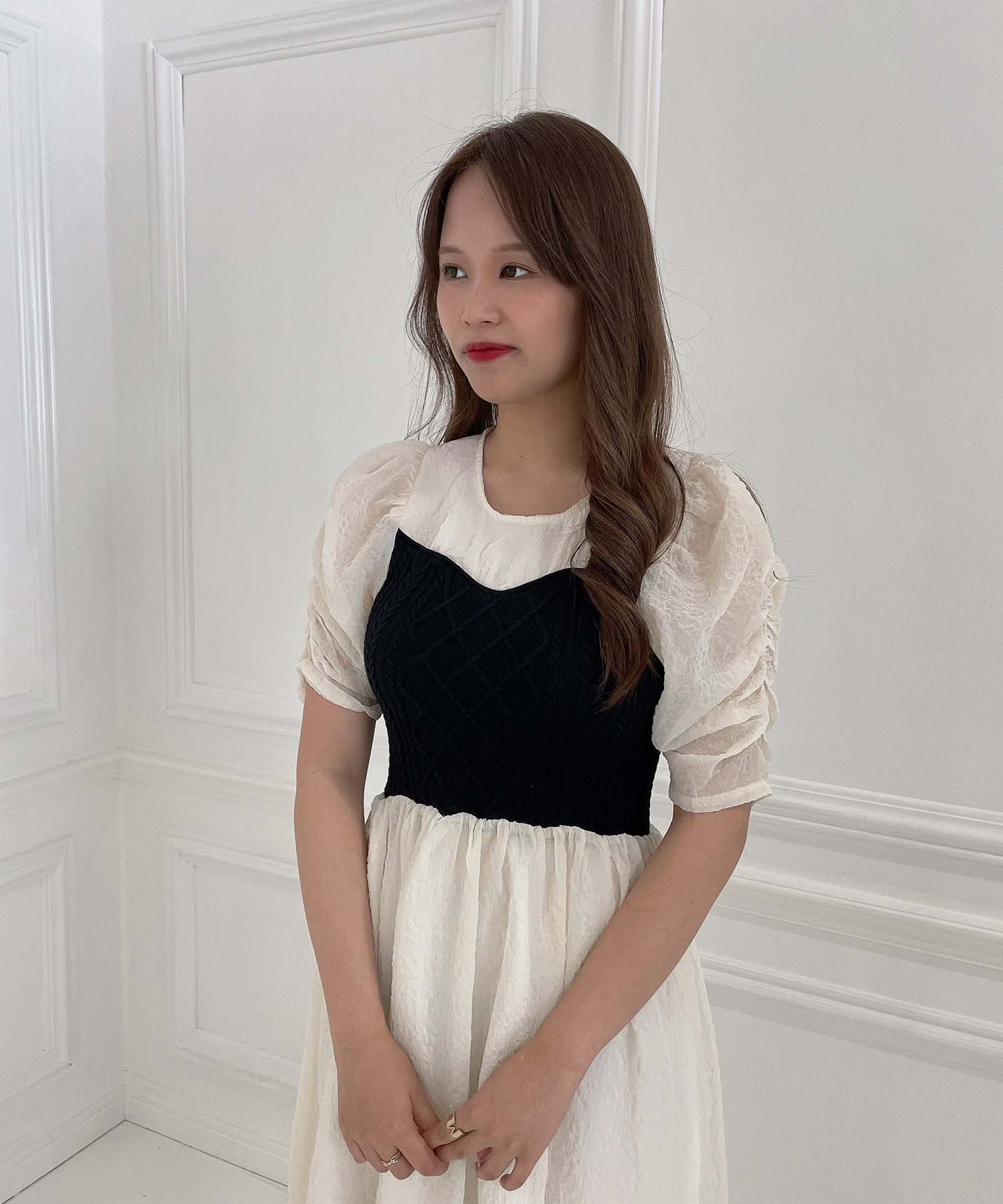 ニットビスチェワンピ