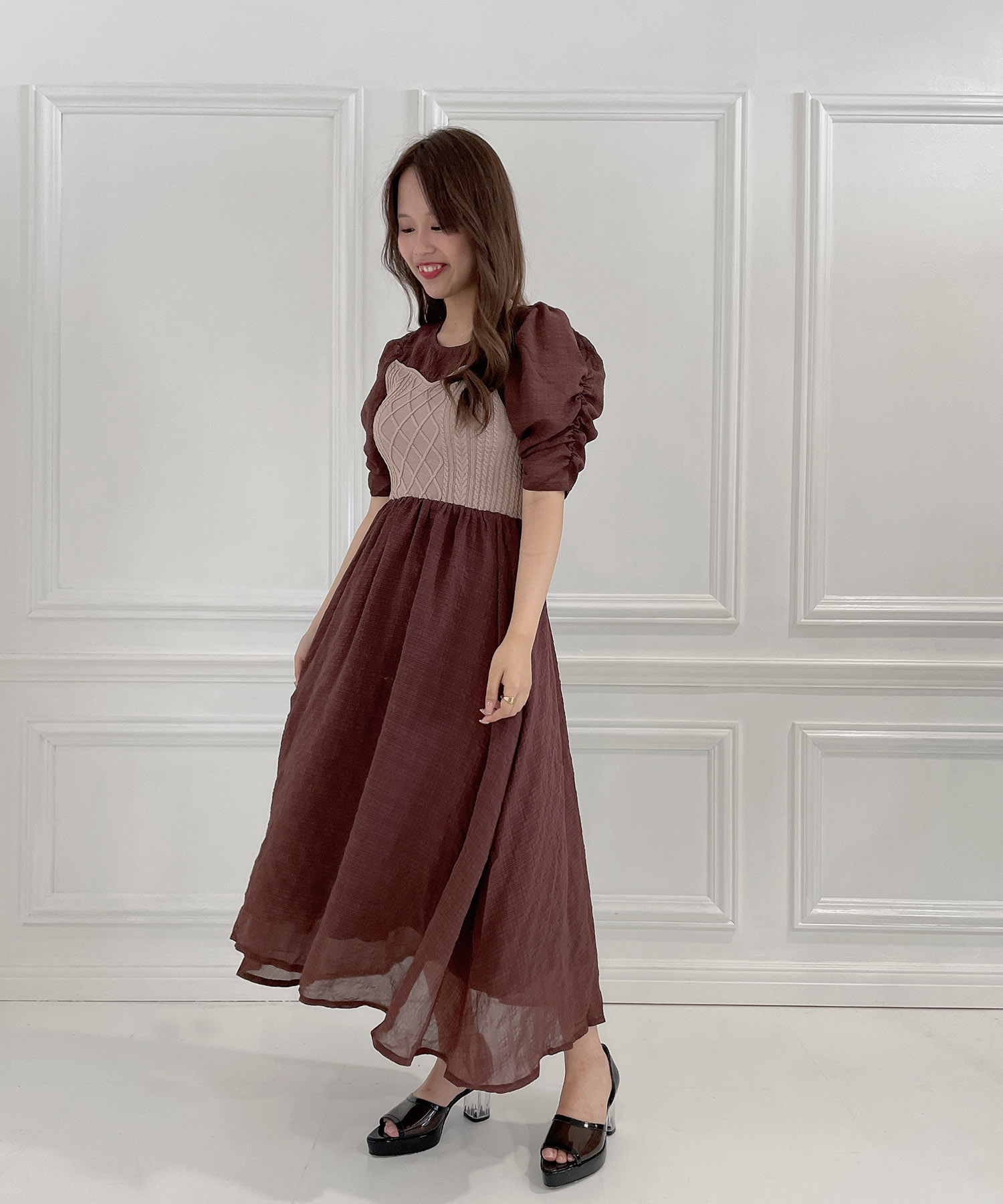 ニットビスチェワンピ