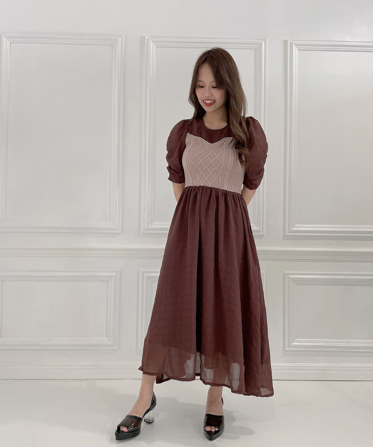 ニットビスチェワンピ