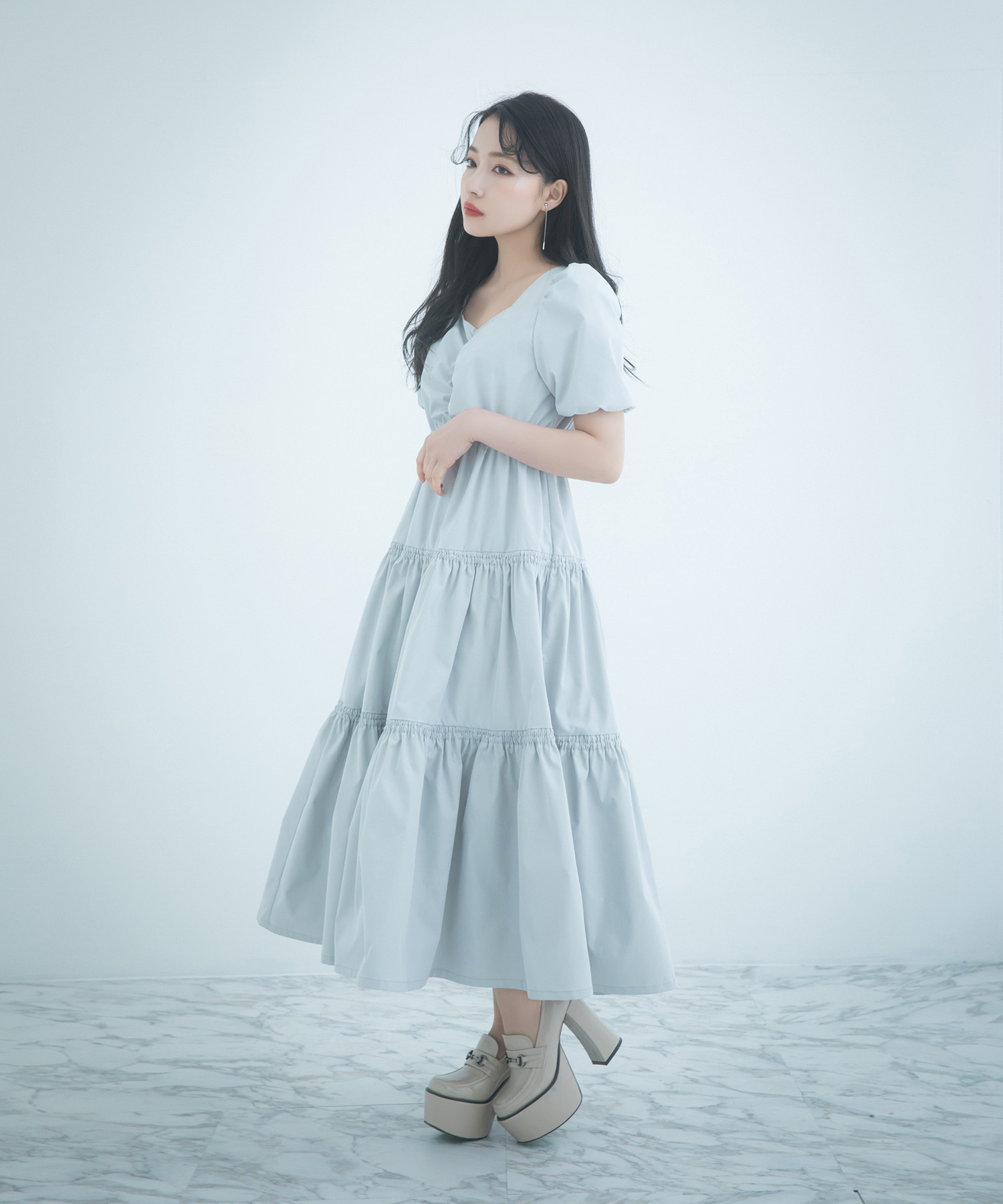 ティアードロングワンピ