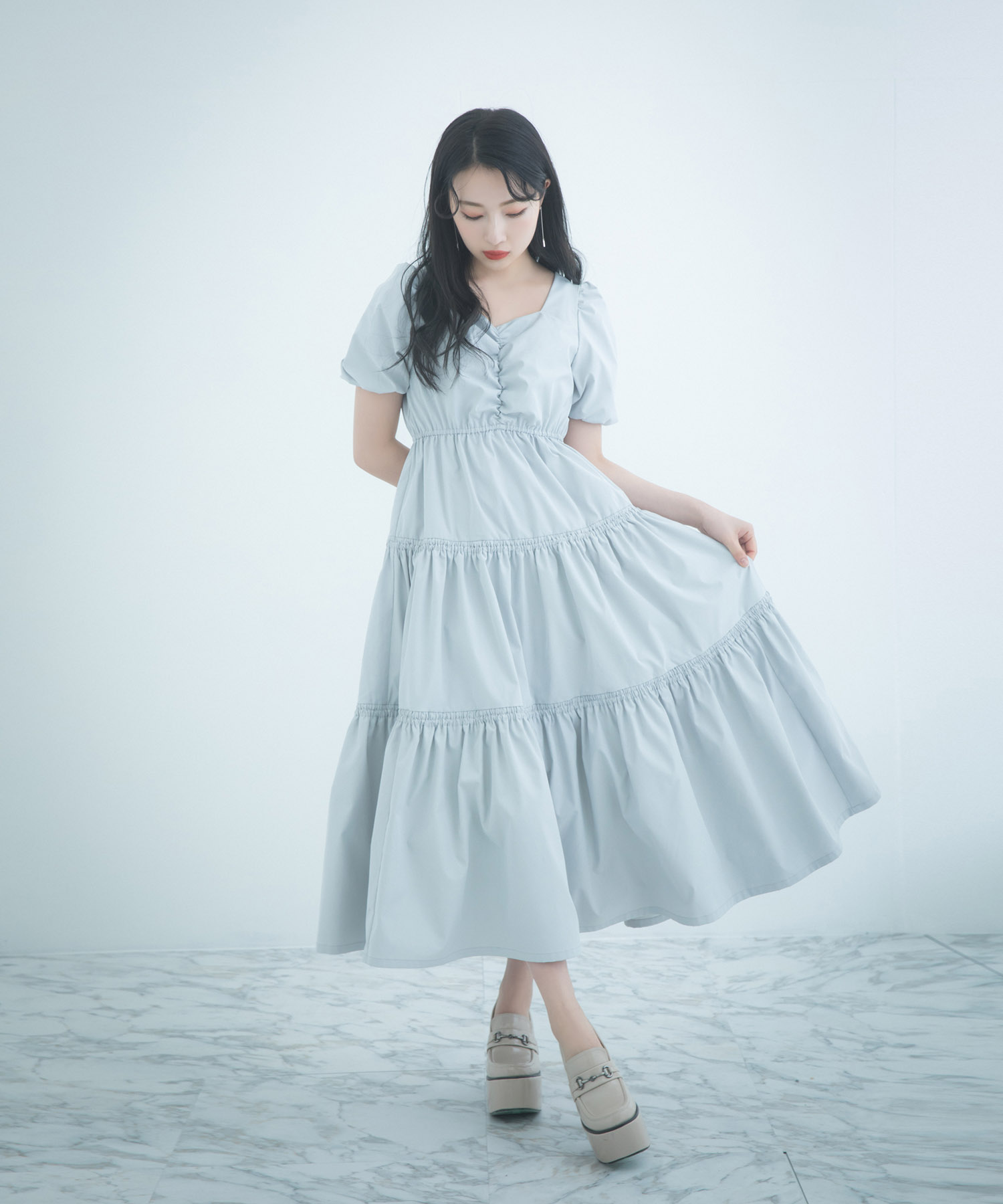 ティアードロングワンピ