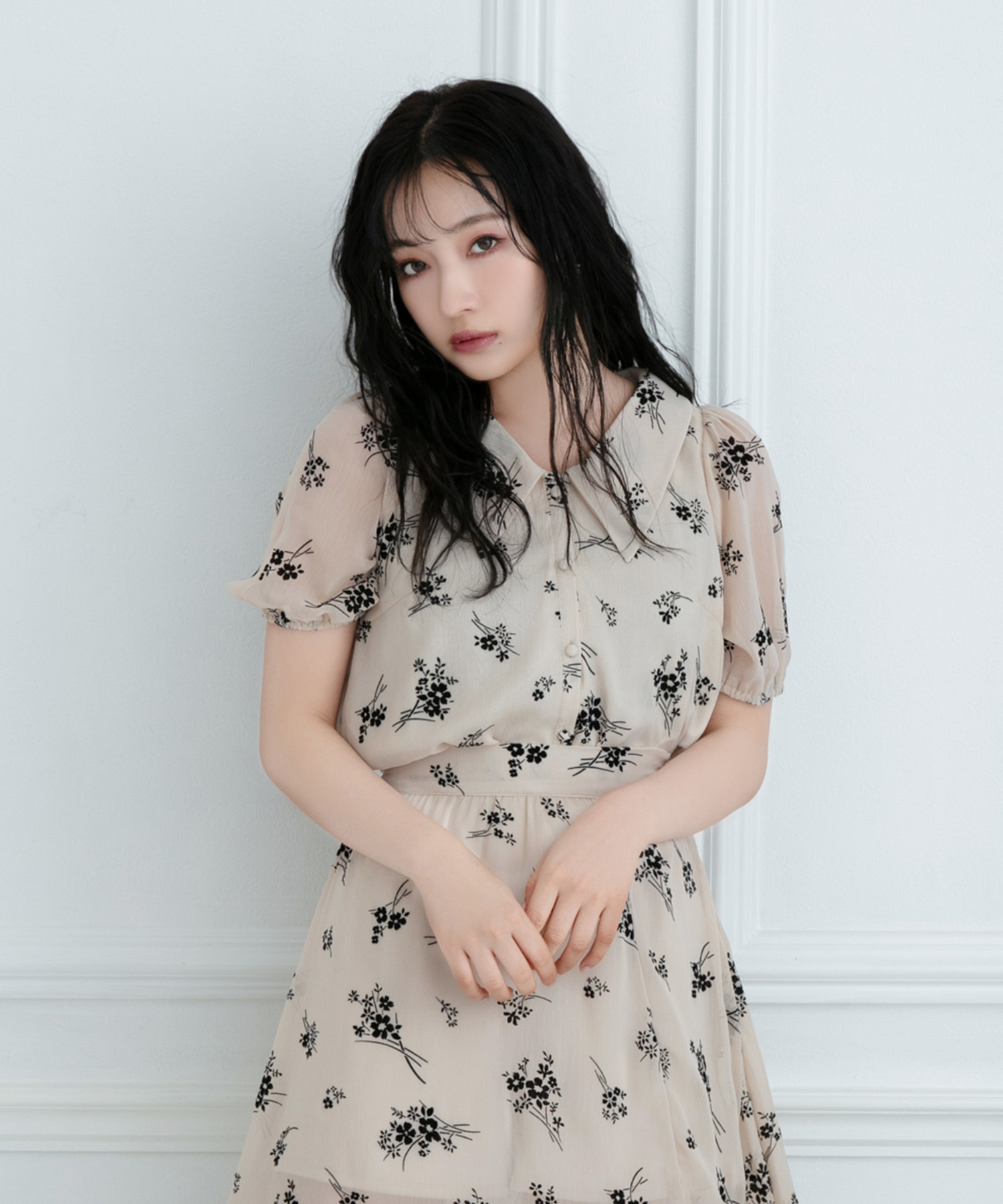 フロッキーフラワーブラウス