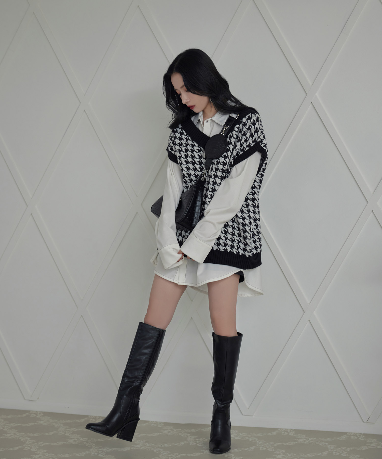 UNISEX 千鳥ニットベスト