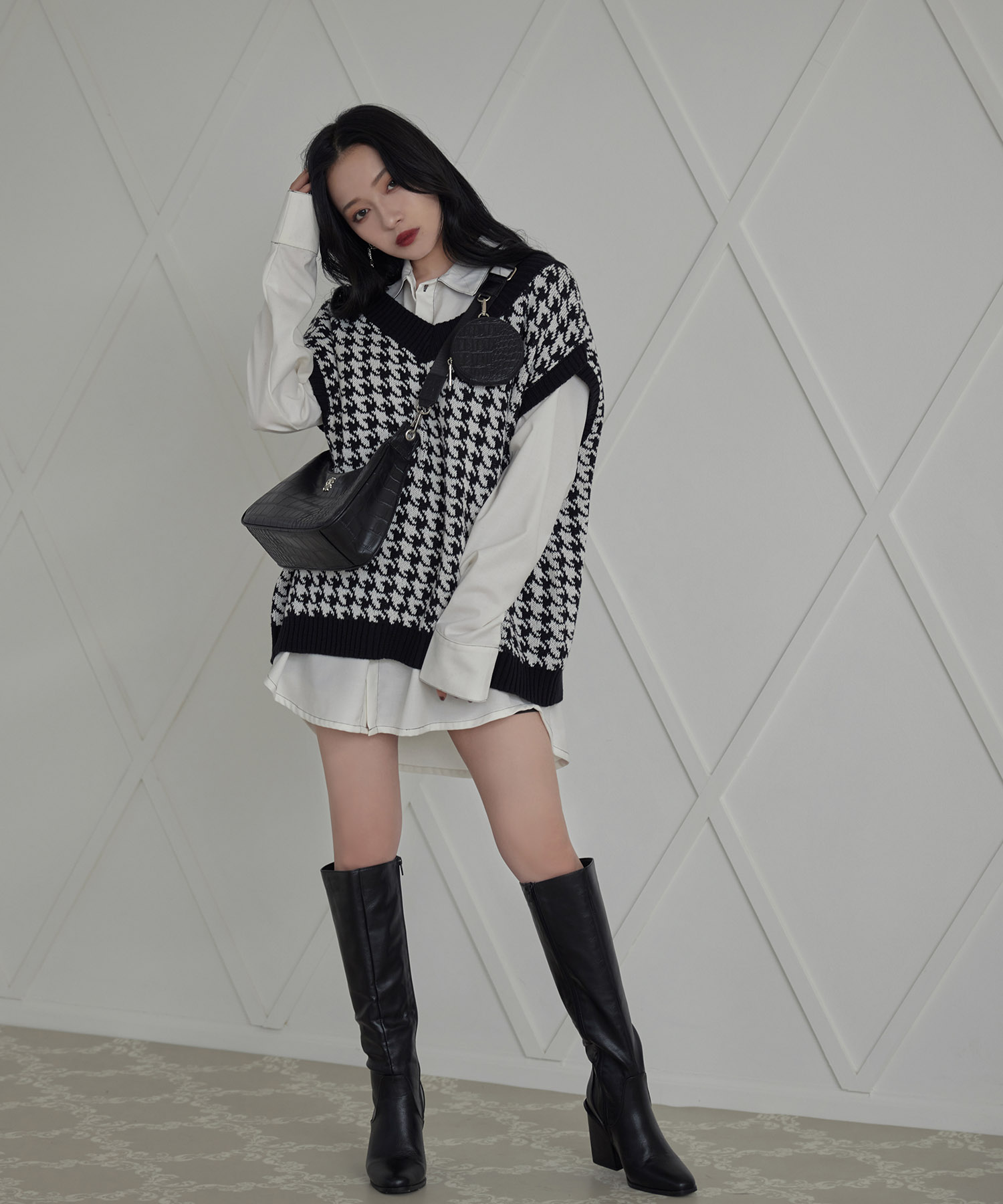 UNISEX 千鳥ニットベスト