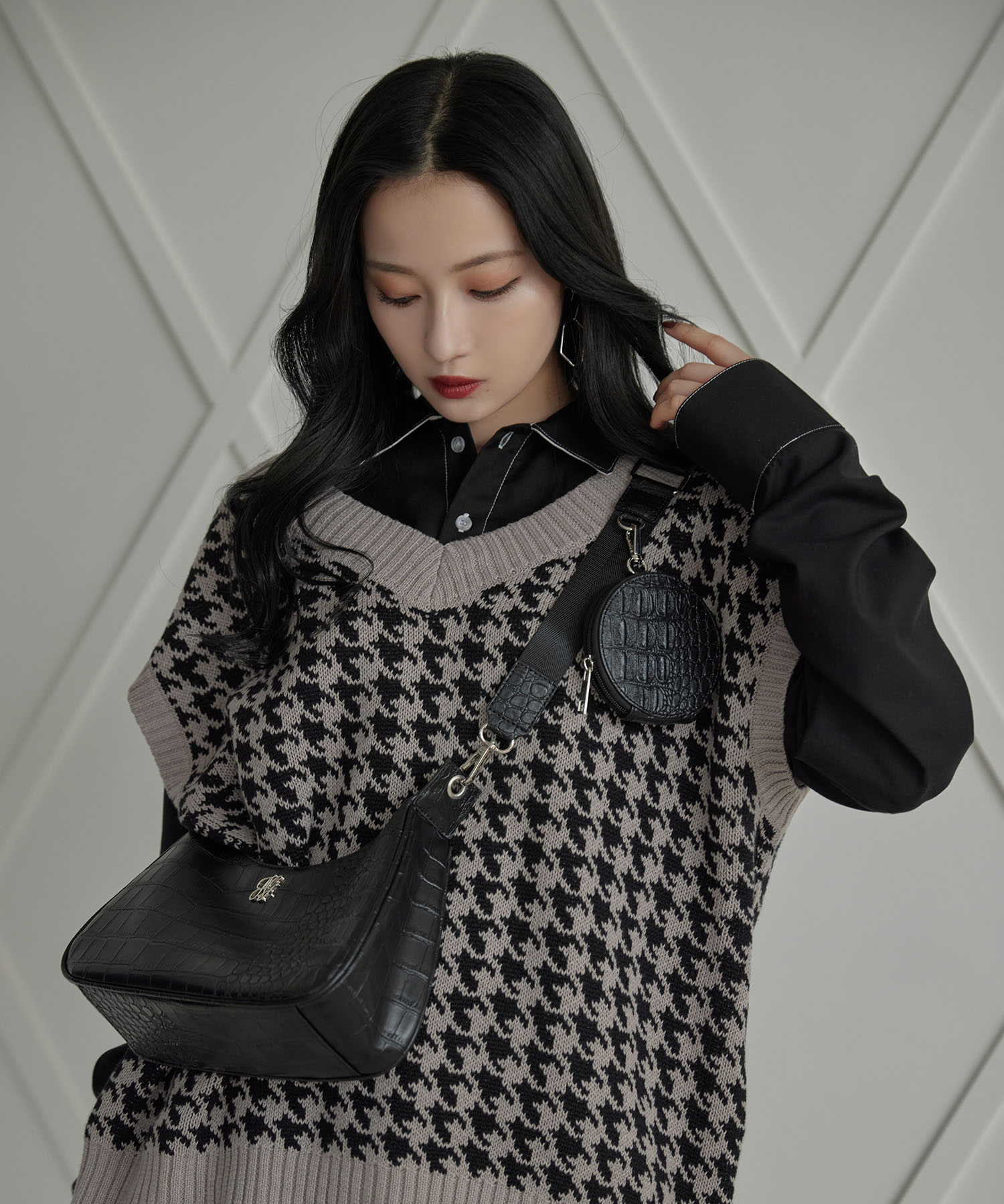 UNISEX 千鳥ニットベスト